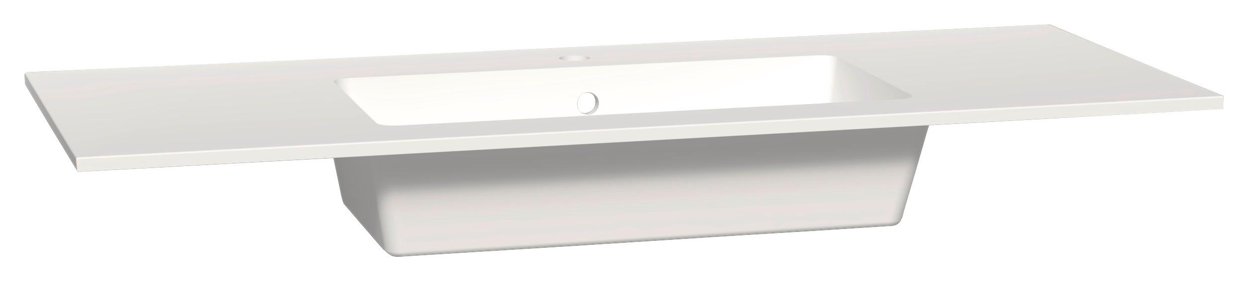 Waschbecken Weiss Hochglanz, B: 121 cm