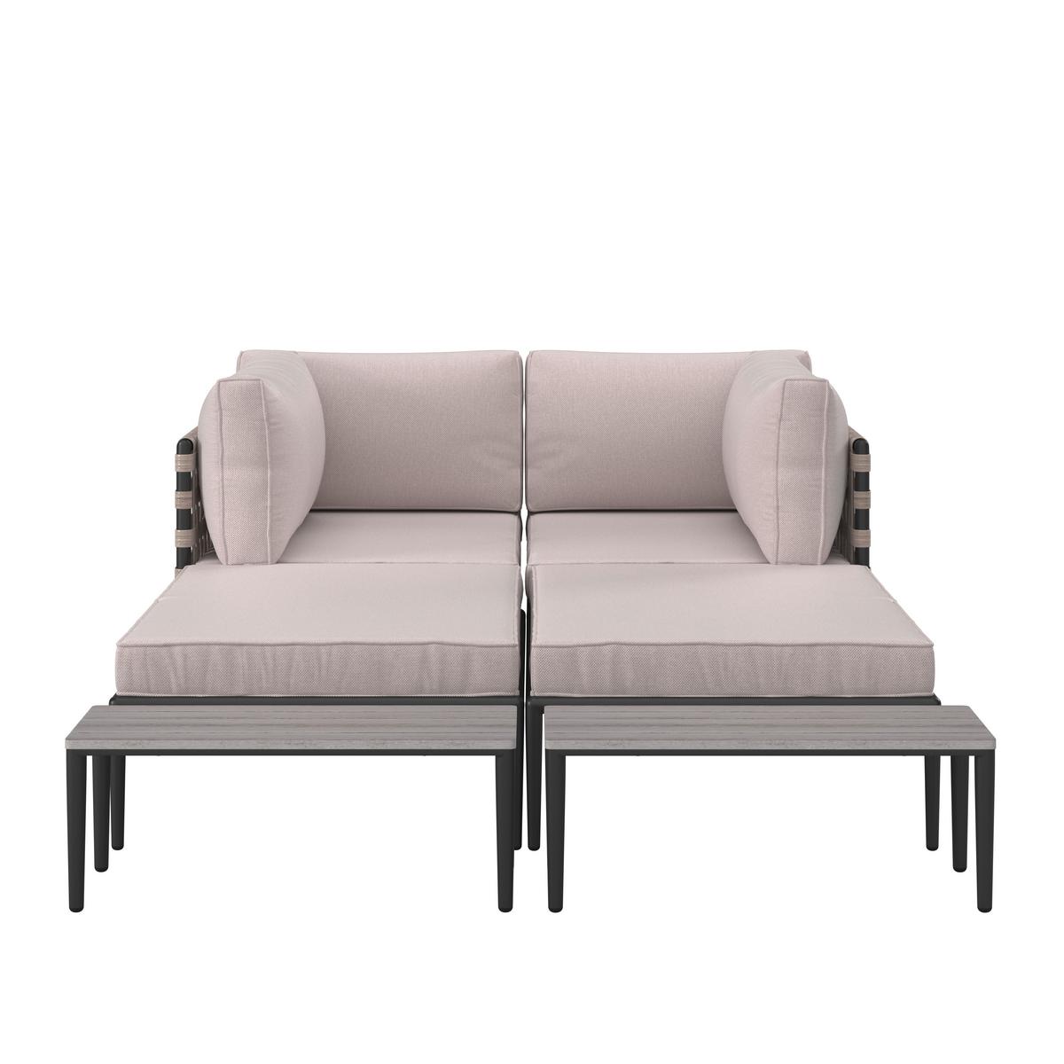 TERASOVÁ SEDACIA SÚPRAVA ENJA - čierna/sivá, Modern, kov/textil (104/60/70cm) - Bessagi Garden