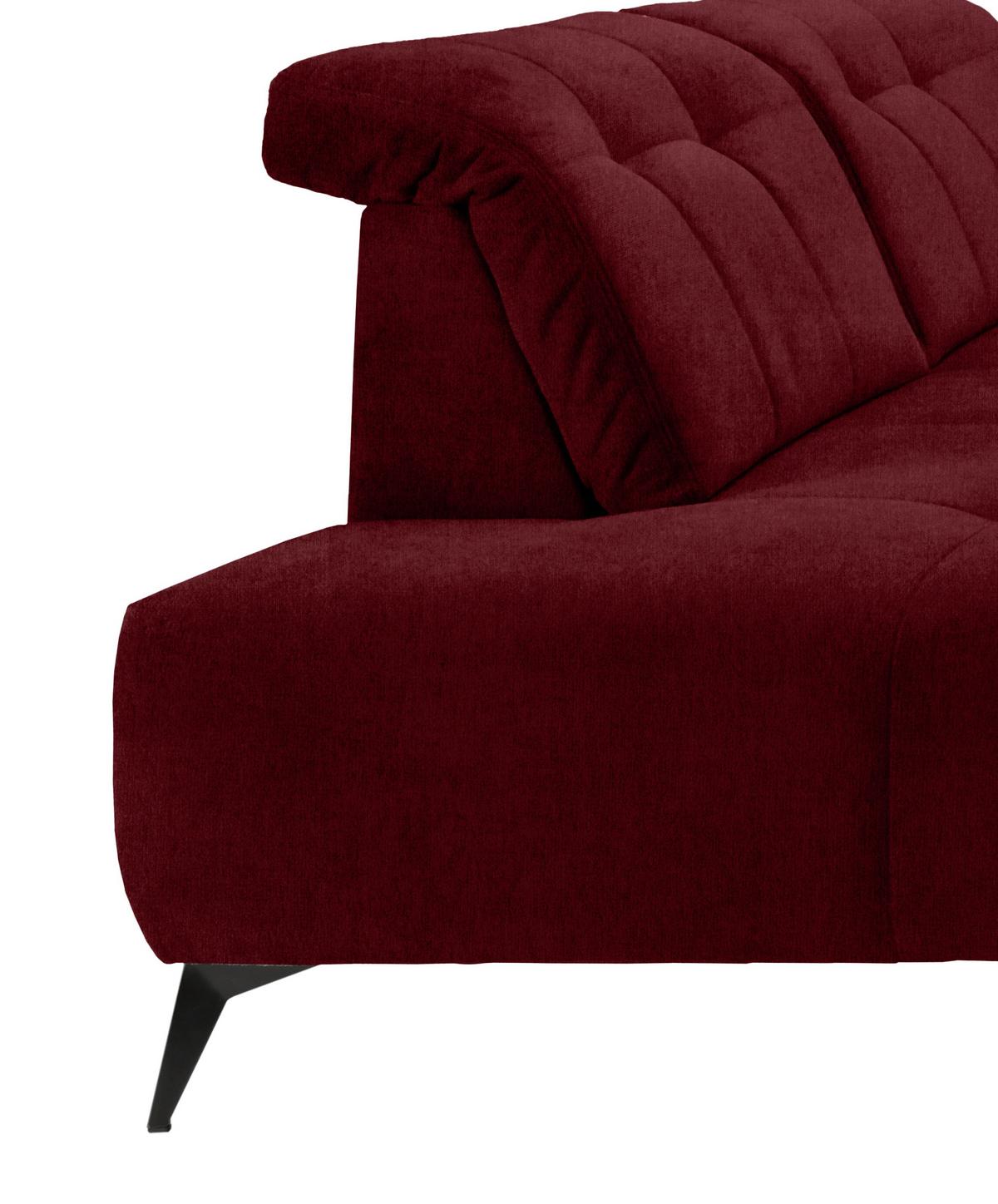 Ecksofa, Sitzvorzug Elektrisch Sano, Bordeaux, 200x337x180 Cm - Bordeaux/Schwarz, MODERN, Textil (200/337/180cm) - Livetastic