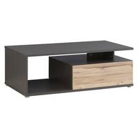 Couchtisch mit Schublade und Fach Como, Eiche/Dunkelgrau - Eichefarben/Dunkelgrau, KONVENTIONELL, Holzwerkstoff/Kunststoff (120/59/40cm) - MID.YOU