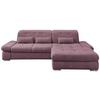 Ecksofa mit Schlaffunktion Dalida Brombeere Chenille - Chromfarben/Brombeere, Design, Textil (300/196cm) - Livetastic