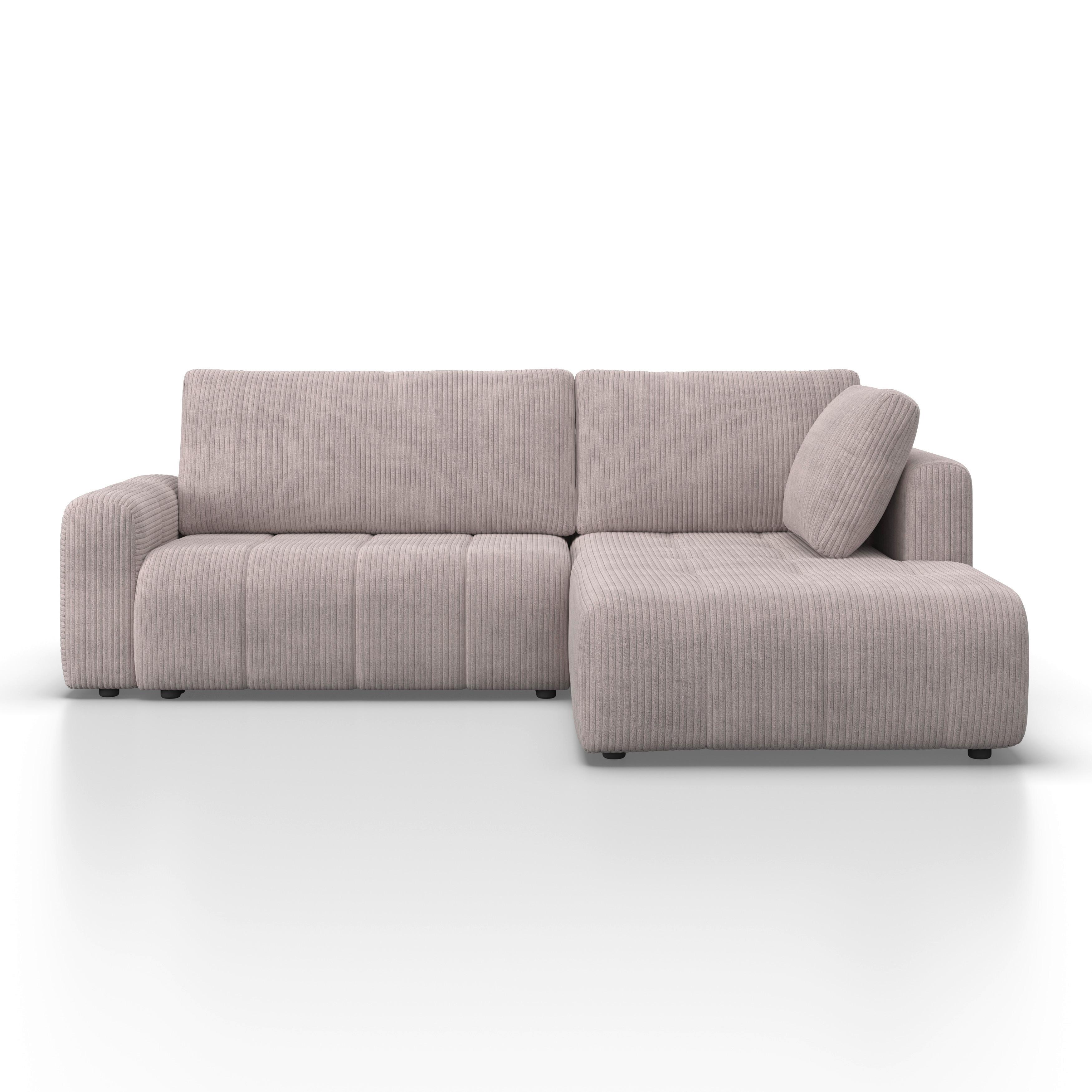 Sedací souprava GIA, pravá, světle šedá - černá/světle šedá, Moderní, dřevo/textil (261/197cm) - Bessagi Home