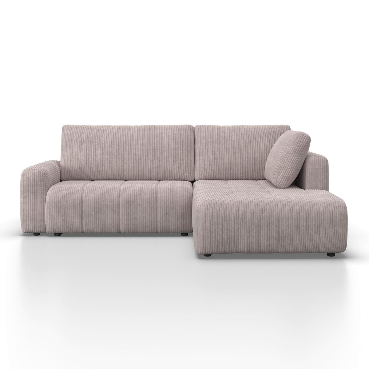Sedací souprava GIA, pravá, světle šedá - černá/světle šedá, Moderní, dřevo/textil (261/94/197cm) - Bessagi Home