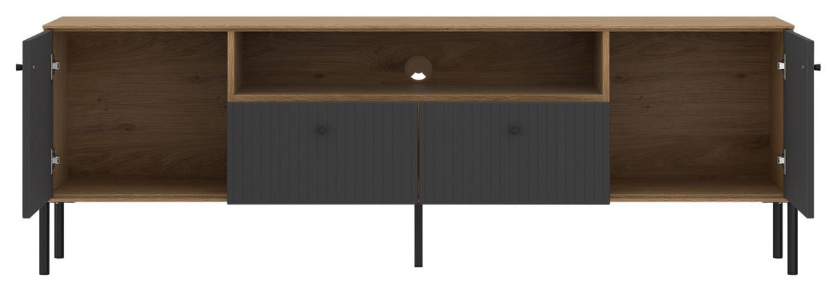 TV-Element Nurisa Anthrazit B: 180 cm - Anthrazit/Schwarz, Trend, Holzwerkstoff (180/60,2/40cm) - MID.YOU