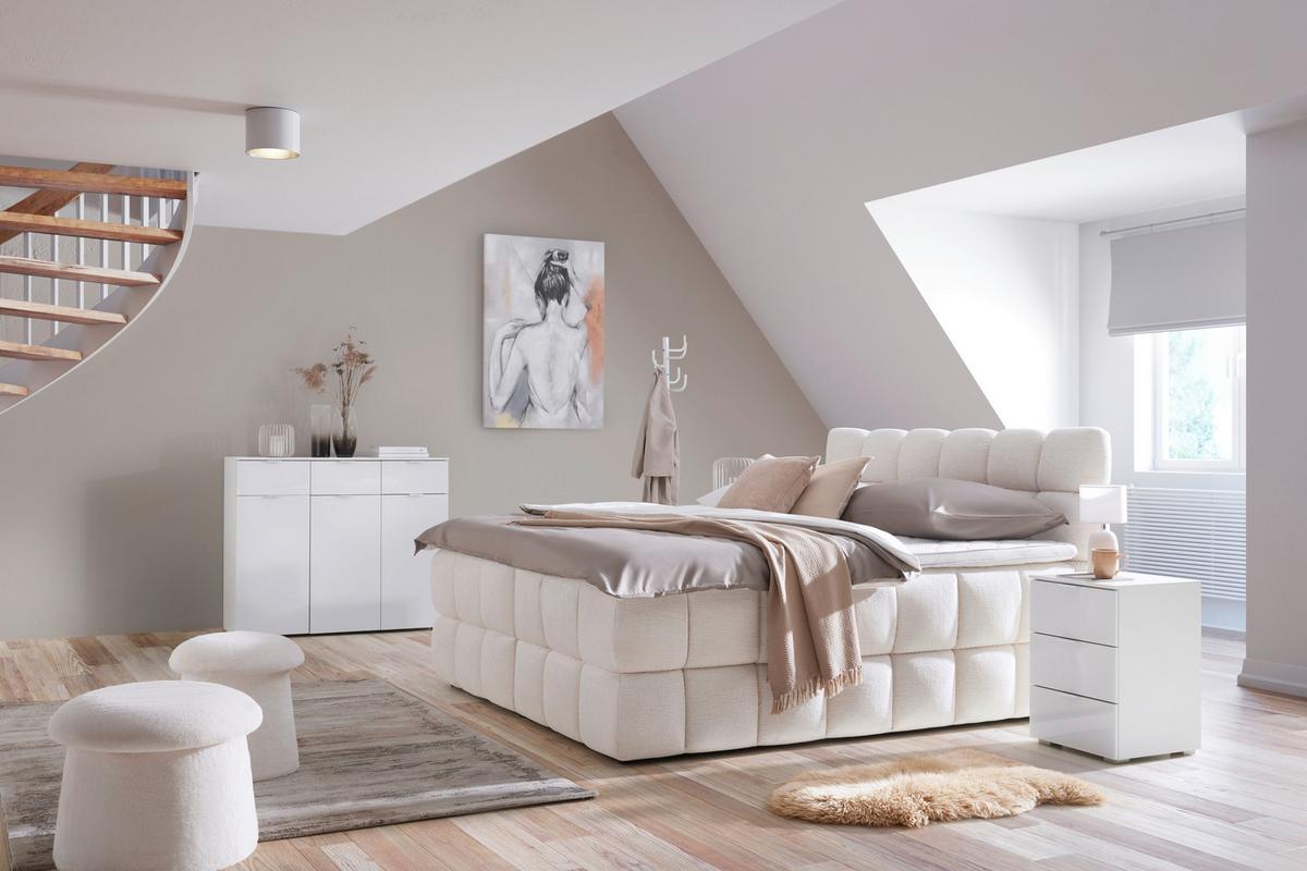 Šatníková skriňa FIFTY - biela/chrómová, Konventionell, kov/kompozitné drevo (300/222/66cm) - Premium Living