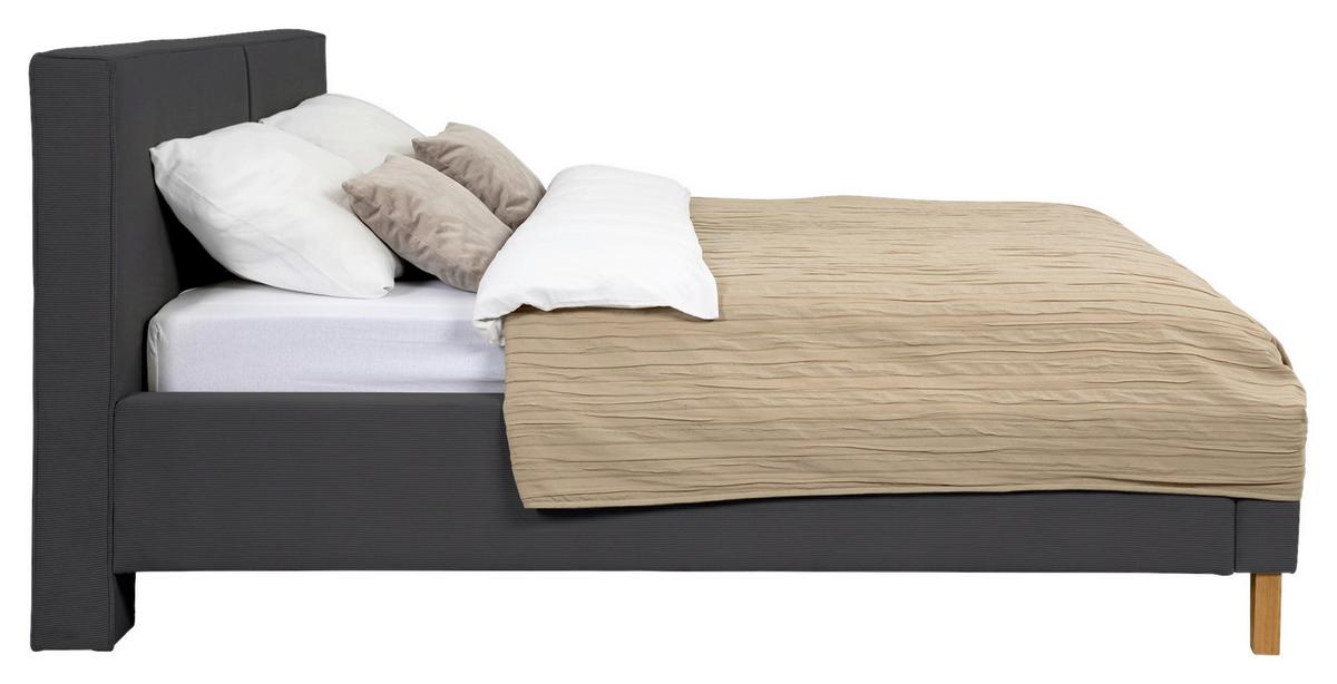 POLSTERBETT Fiora Anthrazit 180x200 - Eichefarben/Anthrazit, MODERN, Holz/Textil (180/200cm) - MID.YOU