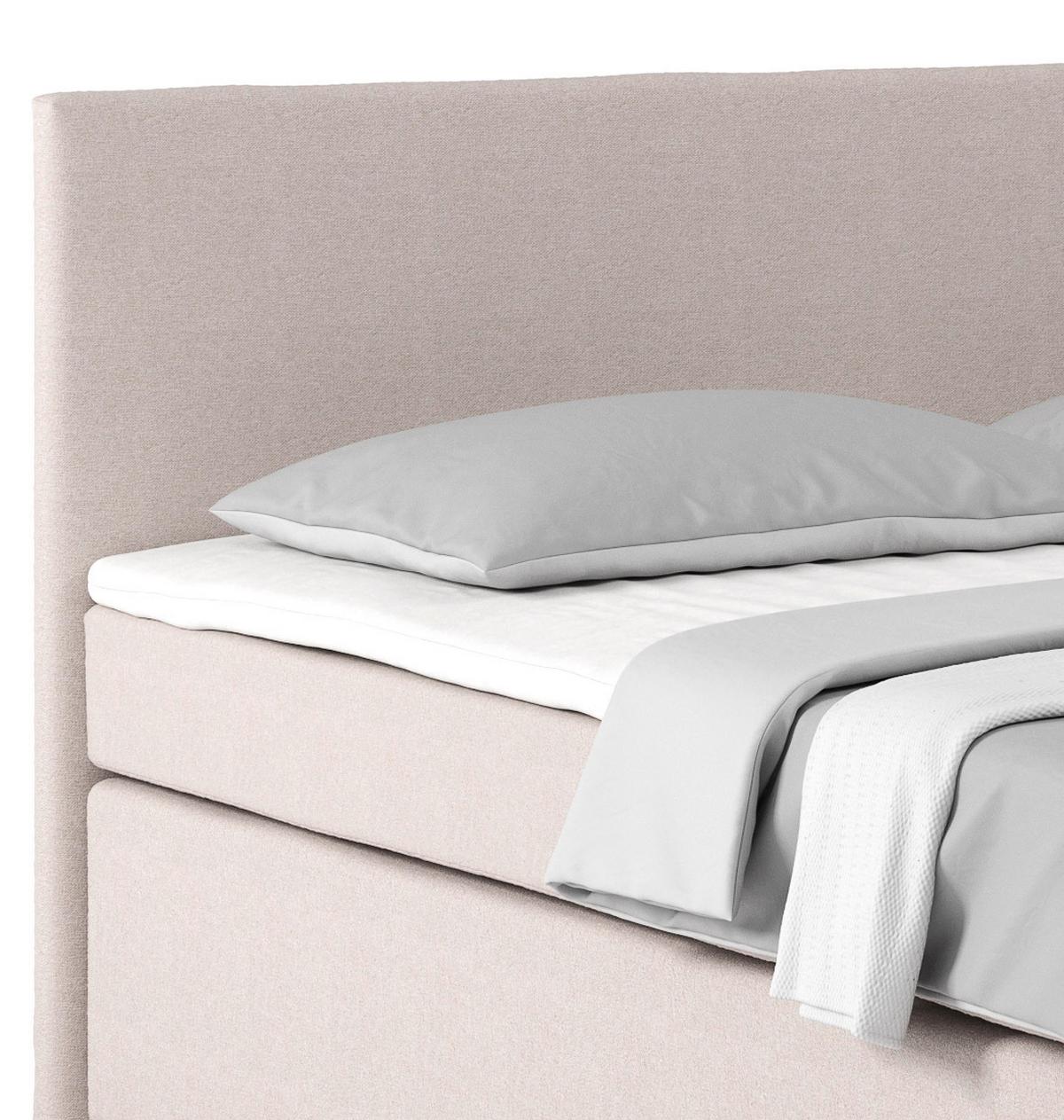 Posteľ Boxspring NERO PL: 180/200 cm, béžová - chrómová/béžová, Konventionell, kov/textil (180/200cm)