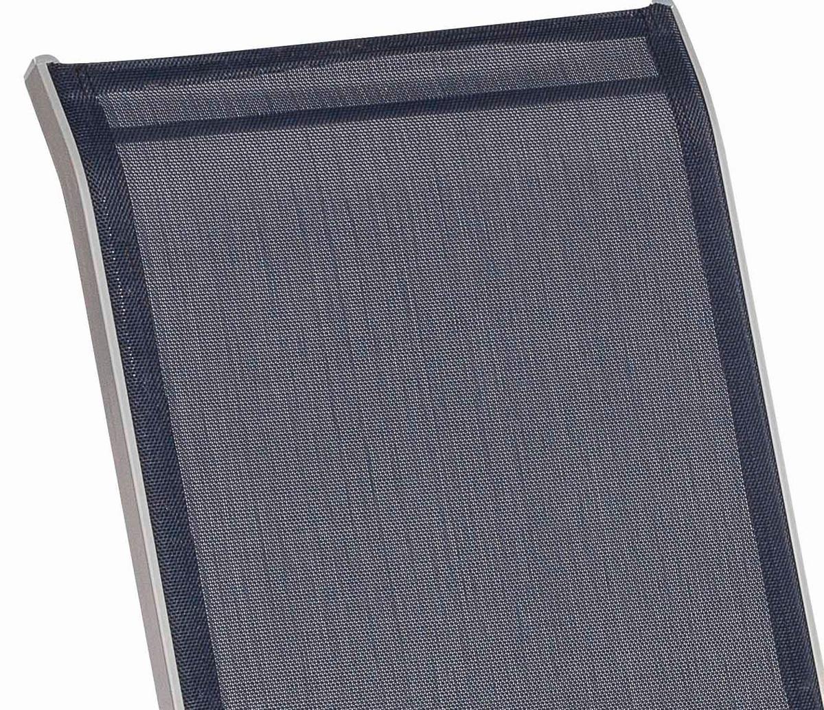 Gartensessel 2er-set Stapelbar Amalfi Metall/textil - Silberfarben/Dunkelblau, ROMANTIK / LANDHAUS, Textil/Metall (56/97/76cm) - Gardenson
