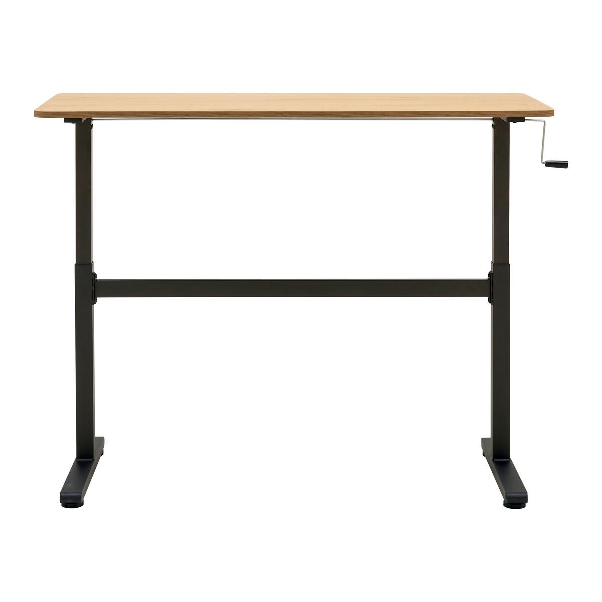 Psací stůl CARMELO I - černá/barvy dubu, Moderní, kov/kompozitní dřevo (140/70-117/60cm) - Mömax