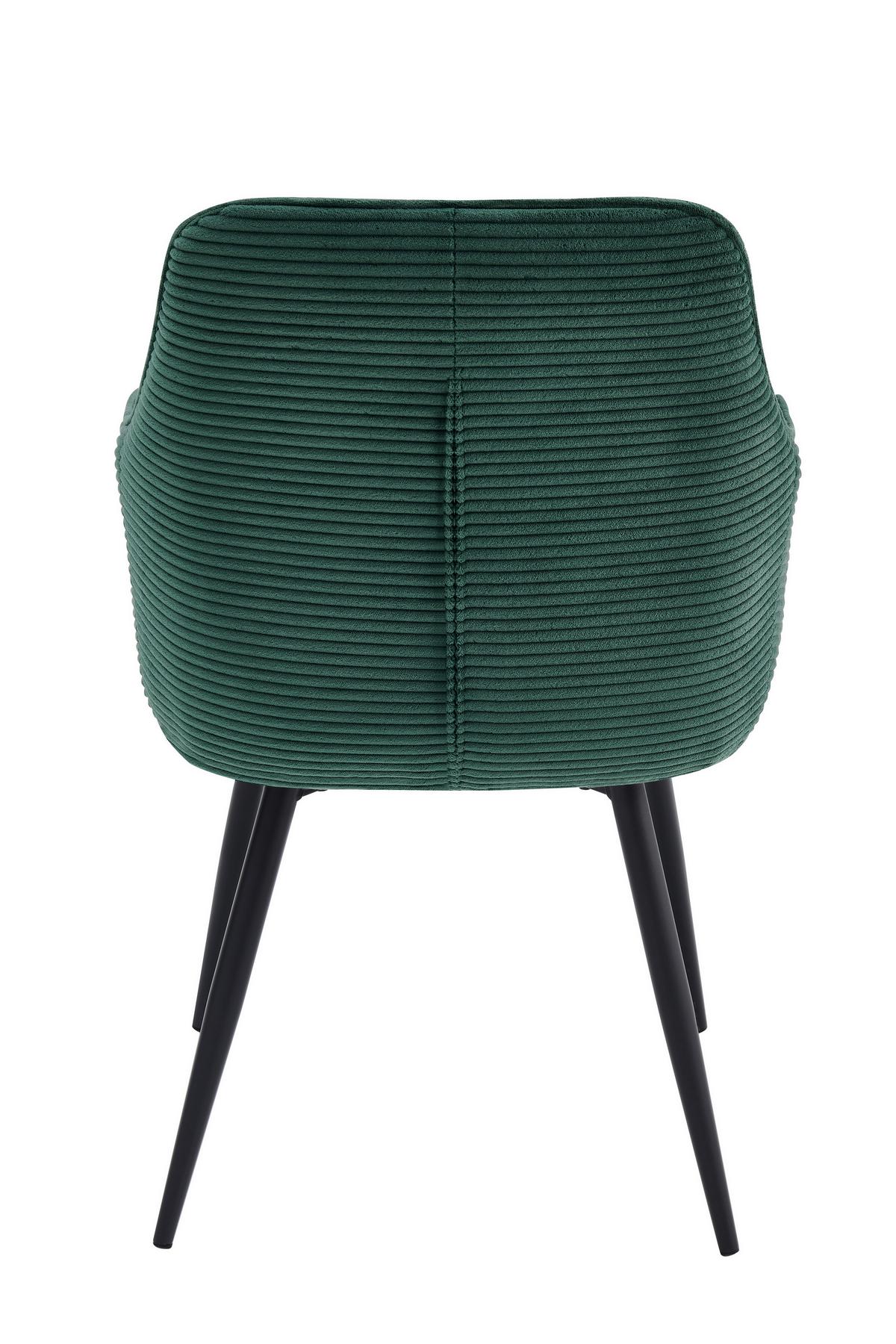 Armlehnstuhl-Set Verona II S 2er-Set - Schwarz/Grün, MODERN, Textil/Metall (53/85/62cm) - MID.YOU