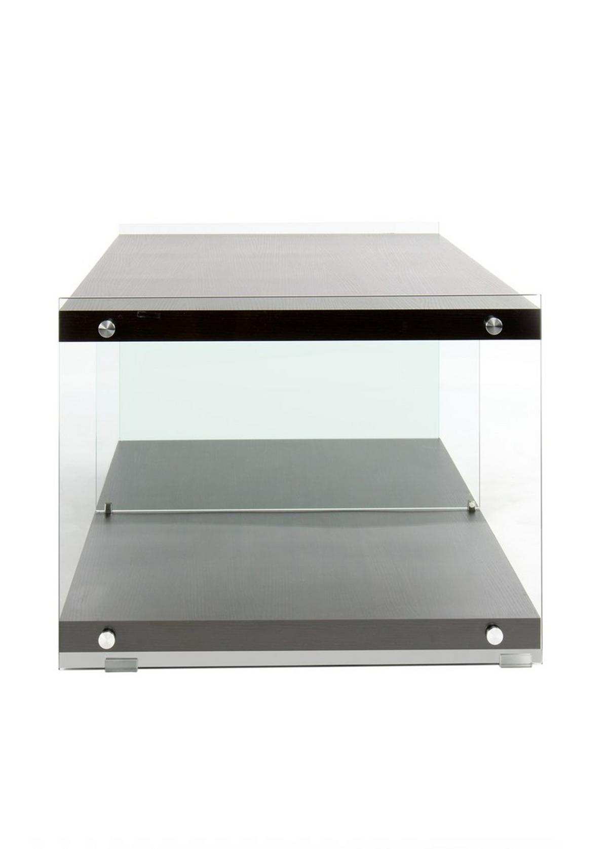 Beistelltisch Elementary Dunkelbraun L:120cm - Dunkelbraun, Design, Glas/Holz (120/60/45cm) - Kayoom