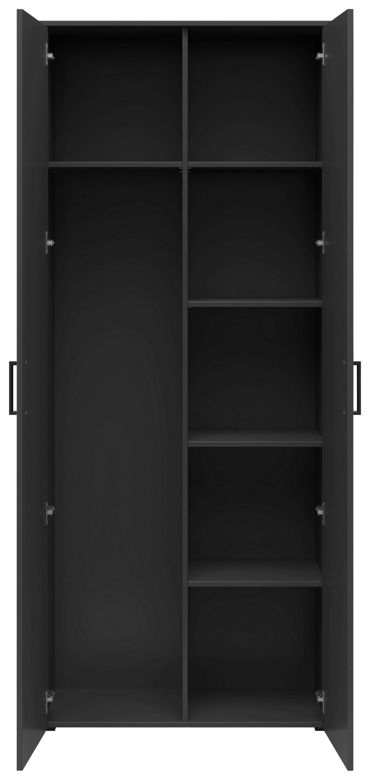 Skriňa MULTISTAURAUM š: 80 cm - čierna/grafitová, Modern, kompozitné drevo/plast (80/195/40cm)