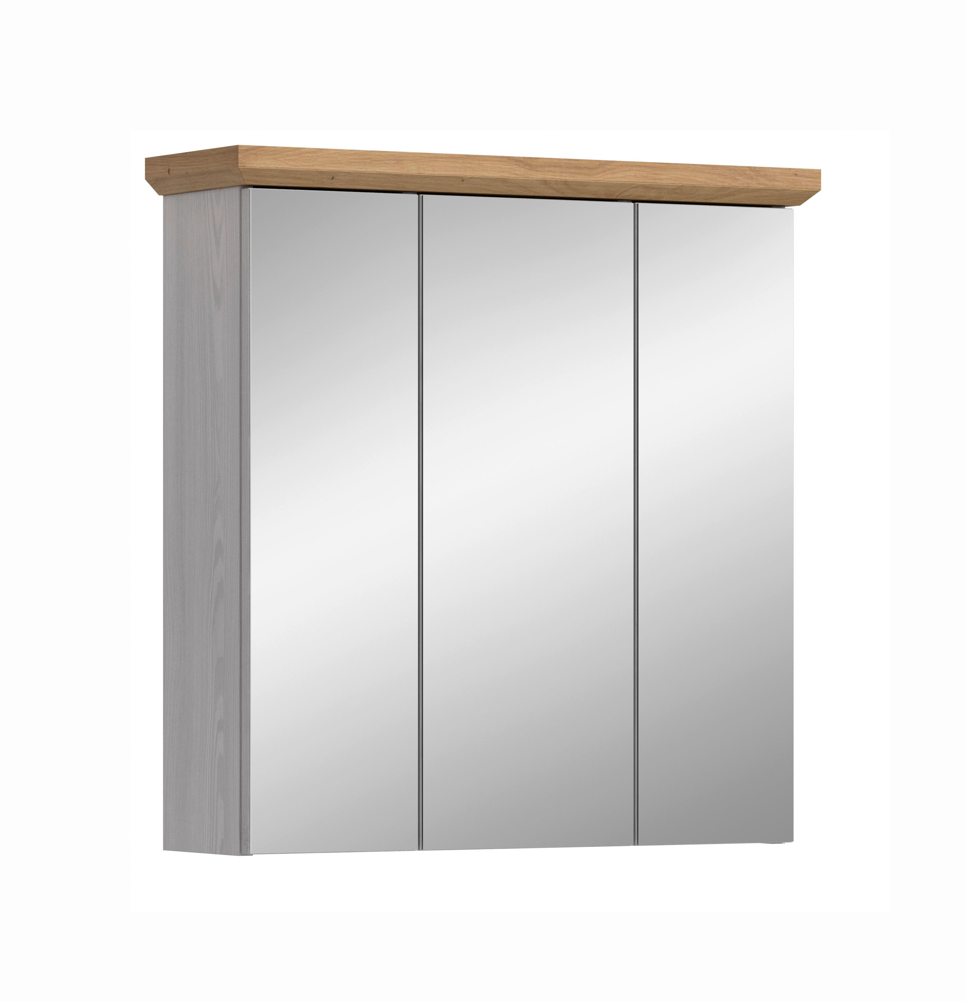 SPIEGELSCHRANK Verona Lärchefarben B: 69cm - Lärchefarben, Trend, Glas/Holzwerkstoff (69/71/21cm) - MID.YOU