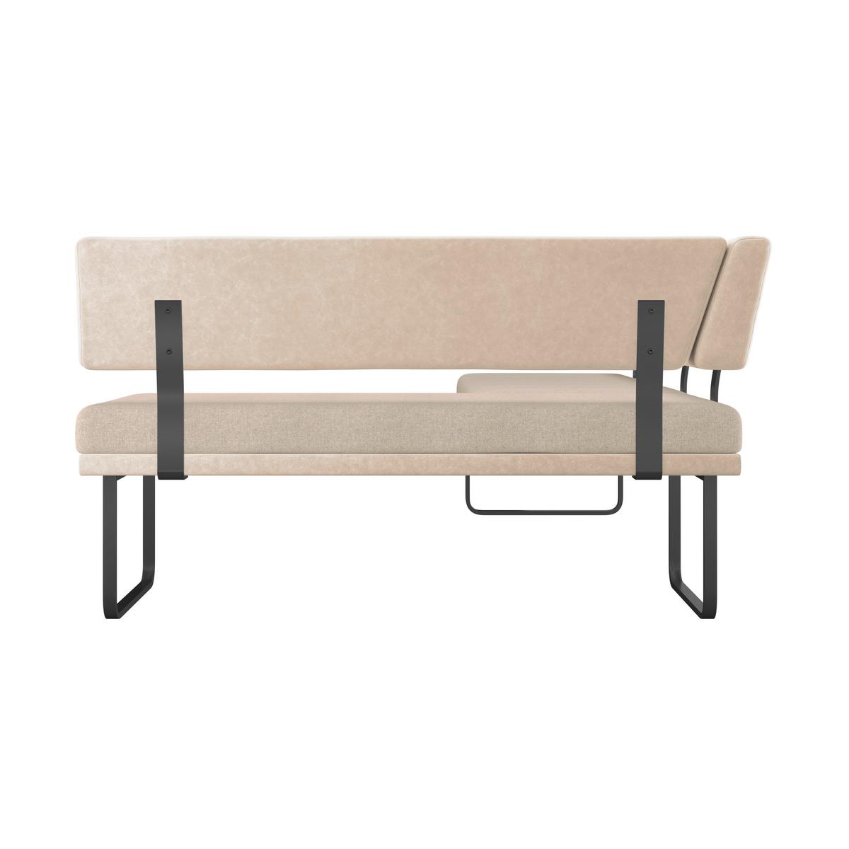 Eckbank Kian Webstoff Creme, S: 233x164cm - Creme/Schwarz, Trend, Textil/Metall (233/164cm)