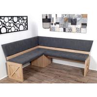 Eckbank Madrano Kansas Grau, Eiche S: 150 Cm - Grau/Sonoma Eiche, KONVENTIONELL, Holzwerkstoff/Textil (150/185cm) - MID.YOU