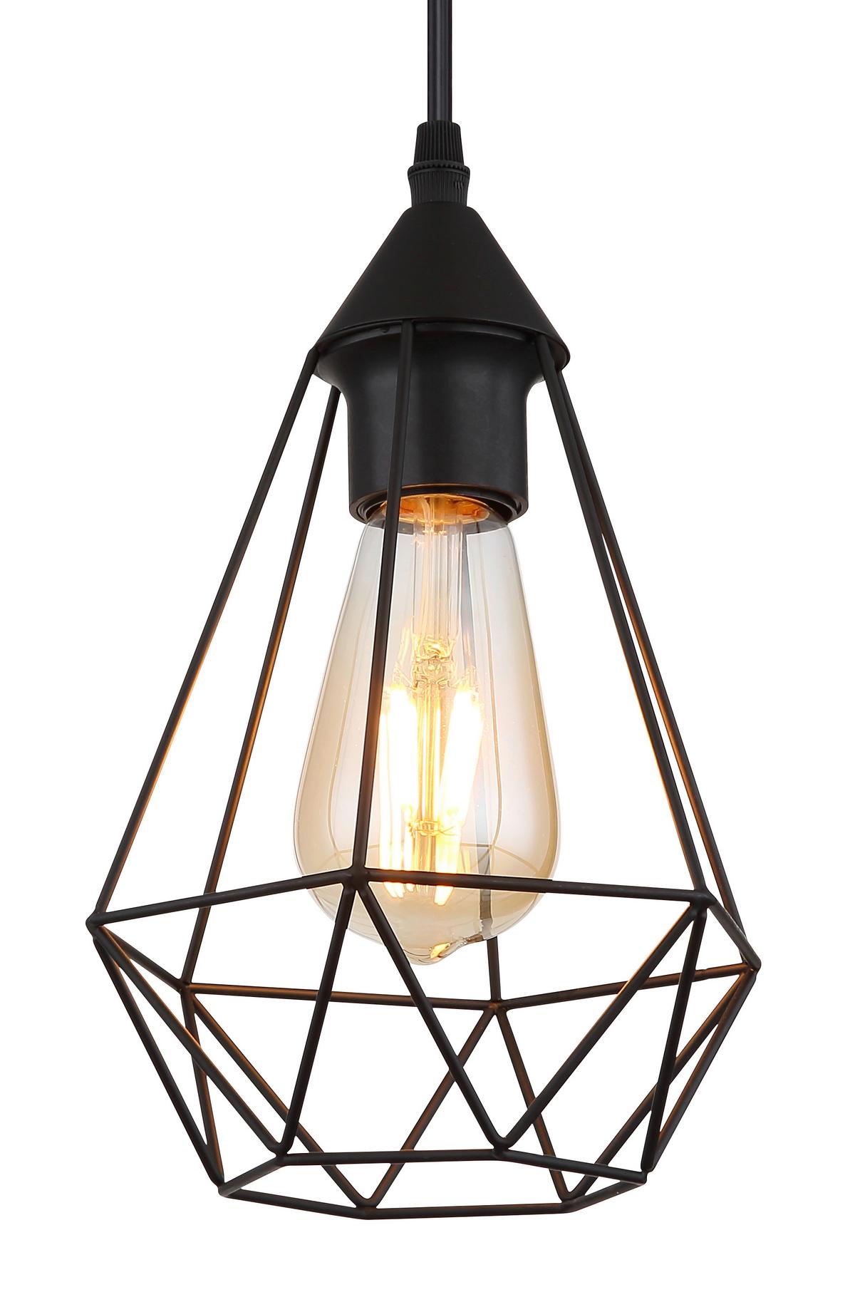 Hängeleuchte 15745h - Schwarz, Design, Metall (17/120cm) - Globo
