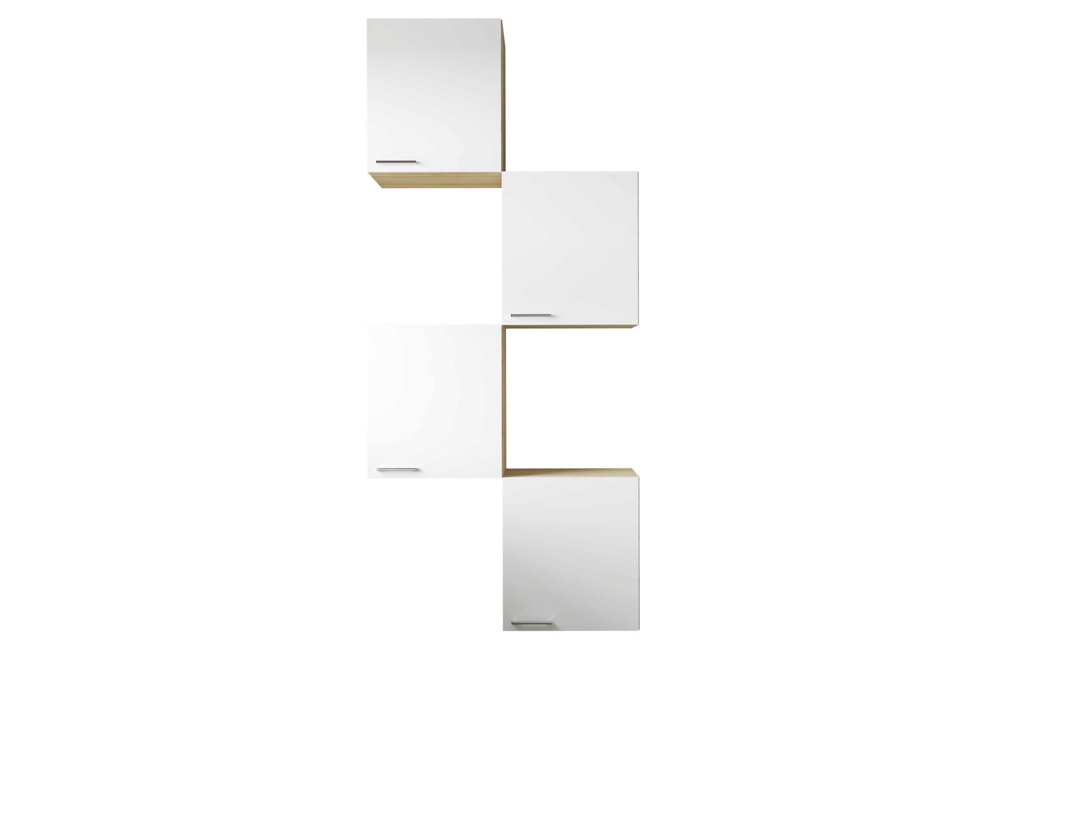 Küchenoberschrank Merle Weiß/Eiche Dekor B:100cm - Eichefarben/Weiß, Basics, Holzwerkstoff (100/224,4/34,6cm) - Respekta