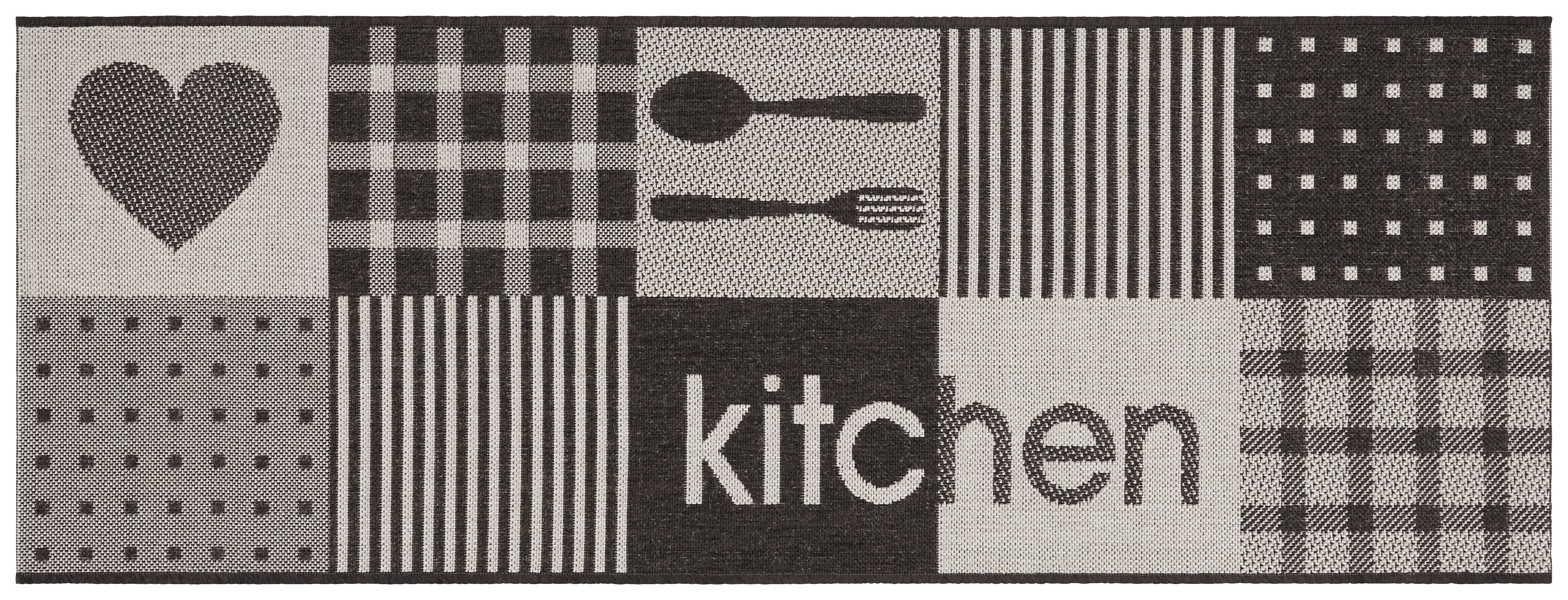 Teppich Läufer Küche Grau Kitchen 80x200 cm - Anthrazit/Silberfarben, Basics, Textil (80/200cm) - James Wood