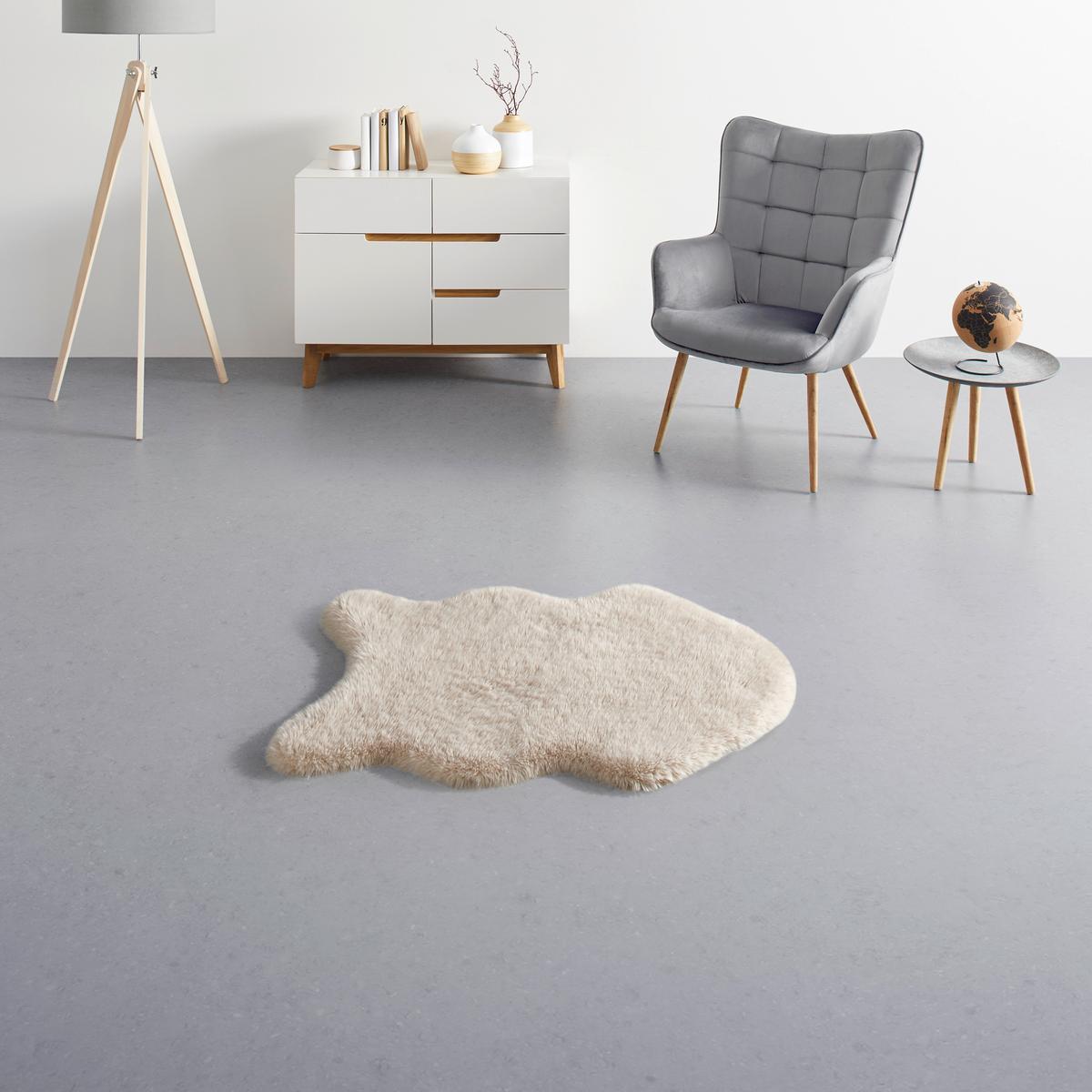 UMELÁ KOŽUŠINA Emil, 60/90cm - sivá/biela, Konventionell, kožušina (60/90cm) - Mömax