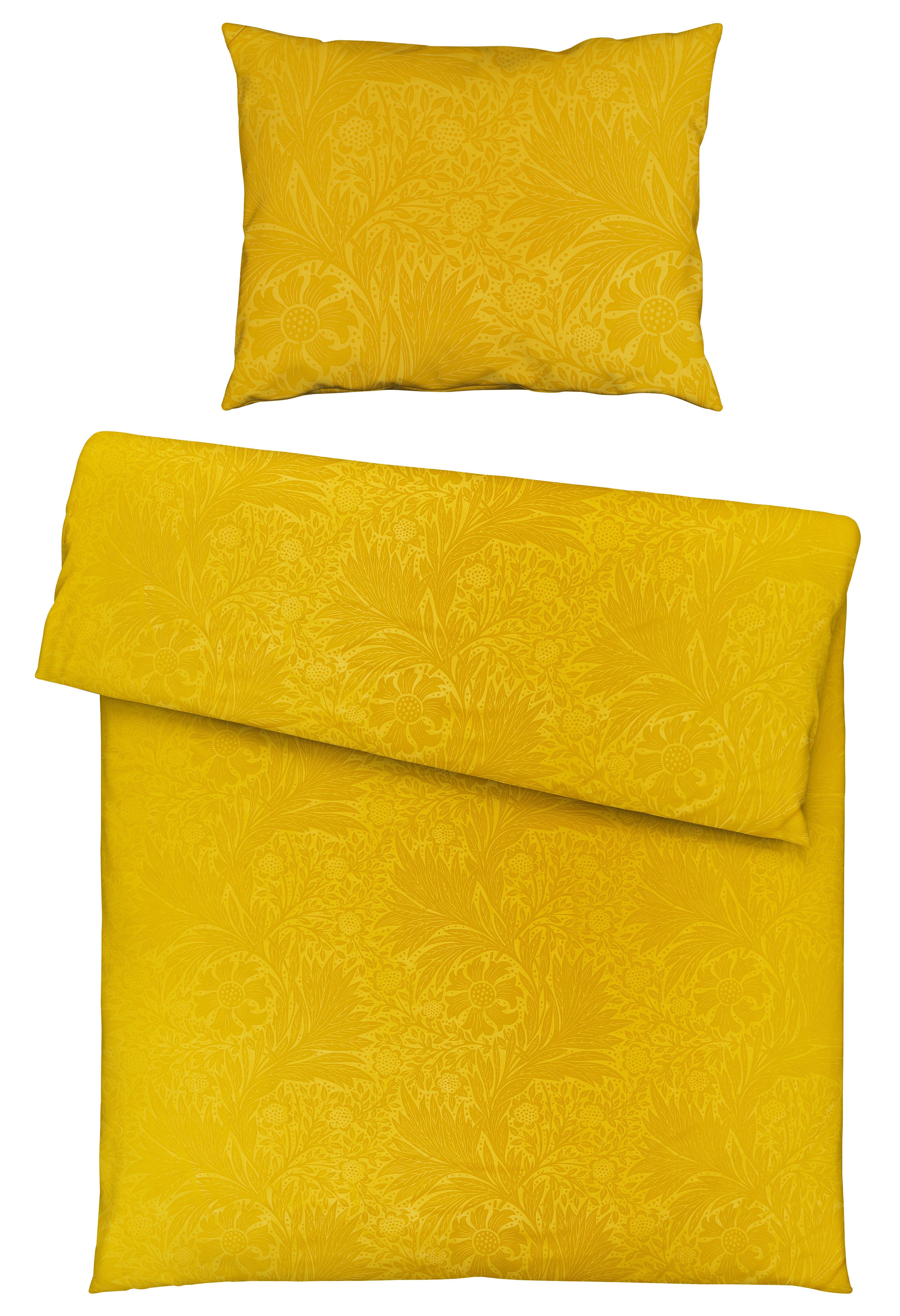 POSTEĽNÁ BIELIZEŇ Ornament, 70 x 90/140 x 200 cm - tmavožltá, textil (140/200cm) - Mömax