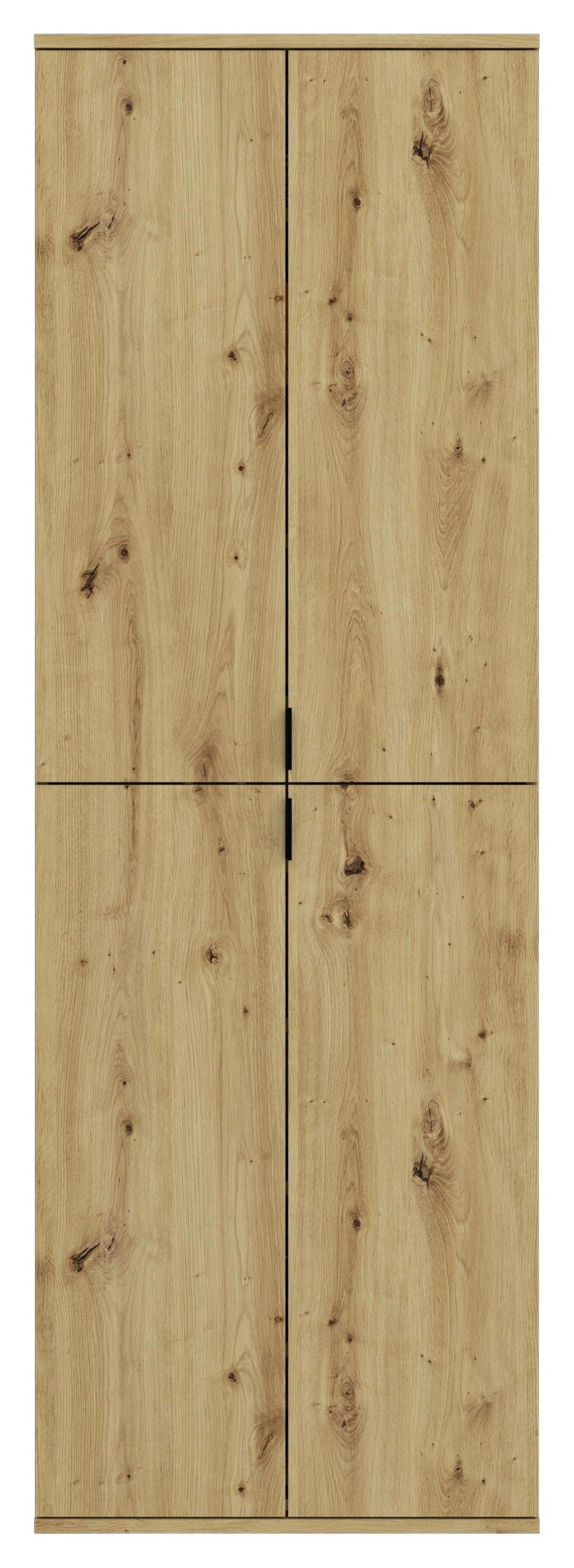 Garderobenschrank Projekt X Eiche Artisan B: 183 Cm - KONVENTIONELL, Glas/Holzwerkstoff (183/193/34cm) - MID.YOU