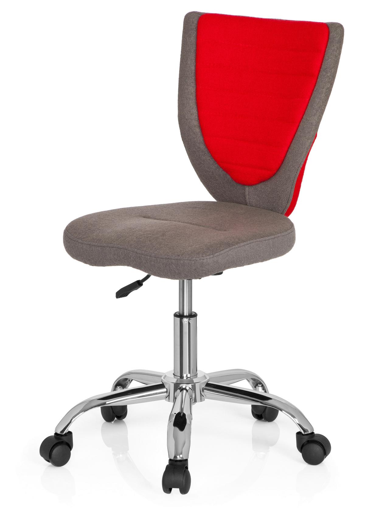 Jugenddrehstuhl Kiddy Grau/rot Bis 60 Kg - Silberfarben/Rot, MODERN, Kunststoff/Textil (41/94/41cm) - MID.YOU