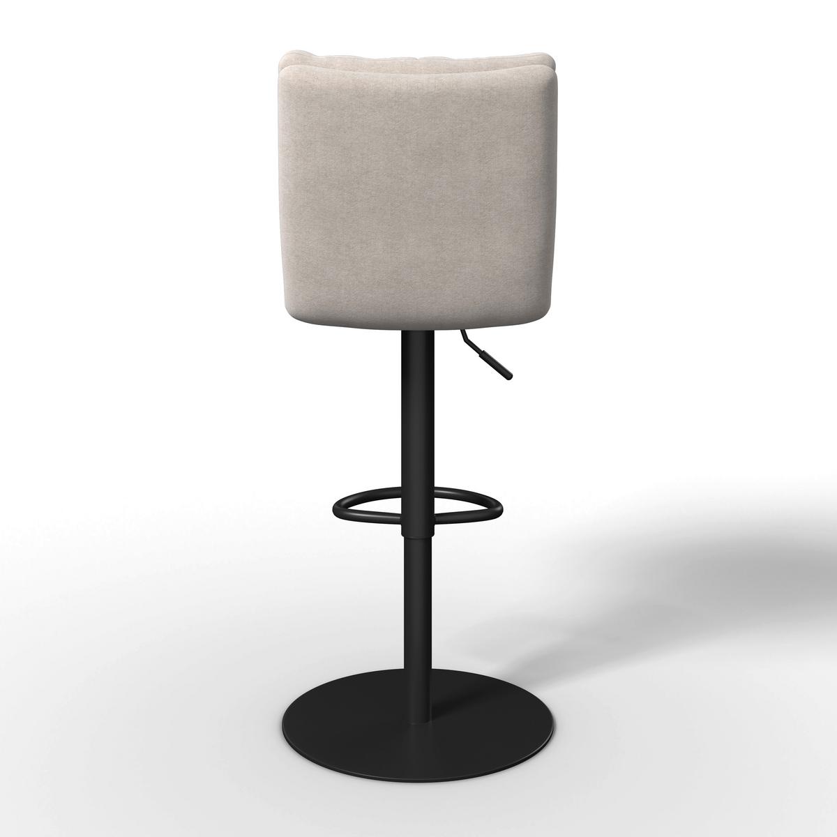 Barová stolička Caja, krémová - čierna/krémová, Modern, kov/drevo (47/87-107/49cm) - Bessagi Home