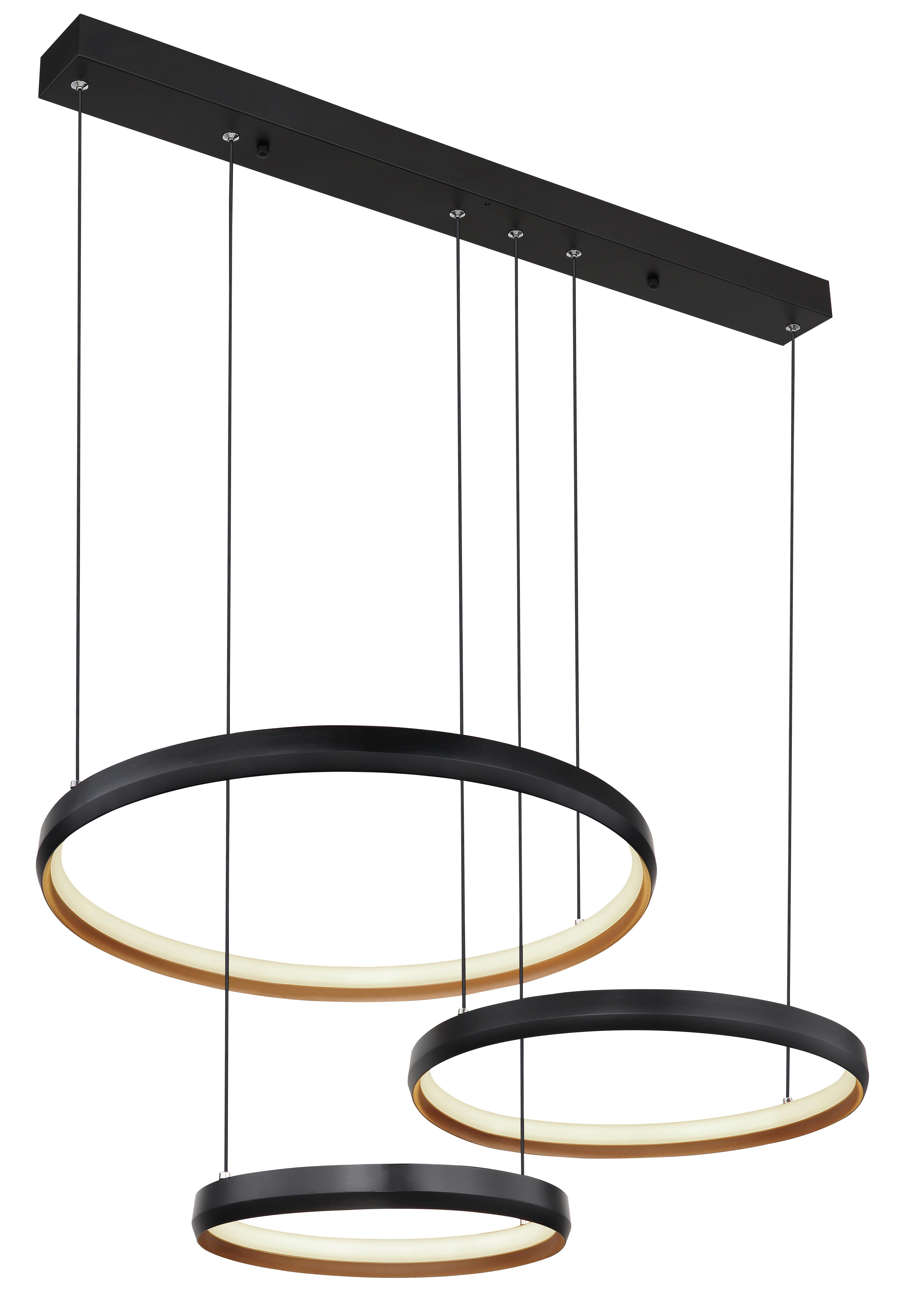 LED-Hängeleuchte 67193-55h - Goldfarben/Opal, Design, Kunststoff/Metall (76,7/50,3/150cm) - Globo