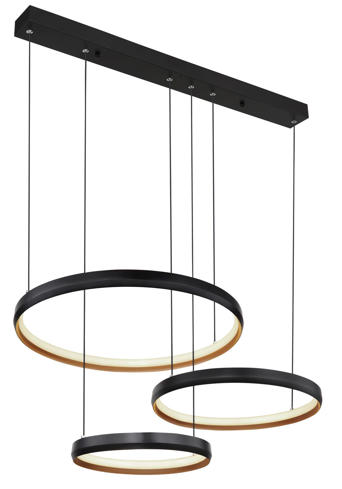 Led Függőlámpa 67193-55h - fekete/opál, Design, műanyag/fém (76,7/50,3/150cm) - Globo