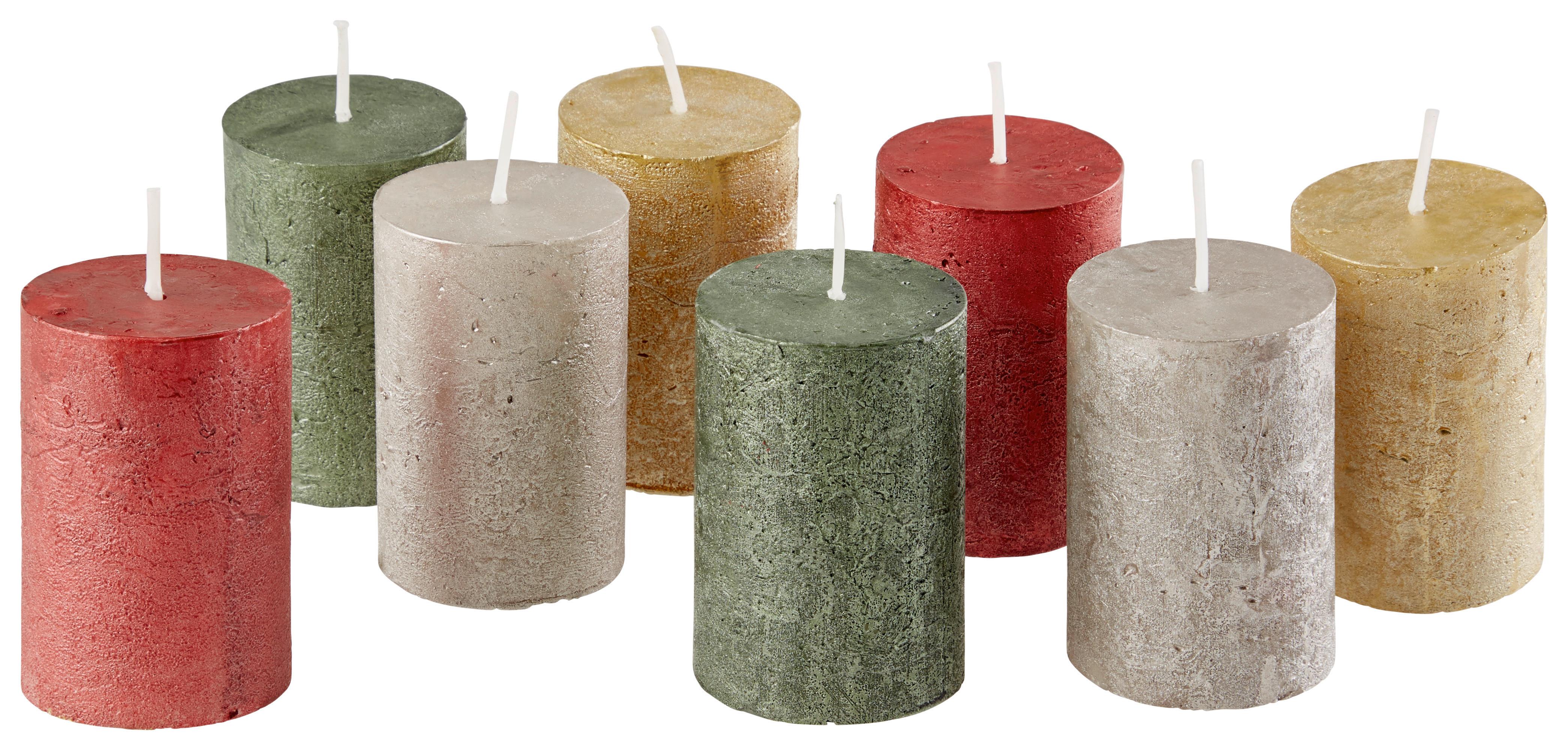 Stumpenkerzenset Carina - Smaragdgrün/Bordeaux, Basics, Karton/Naturmaterialien (25/6.5/9cm) - Luca Bessoni