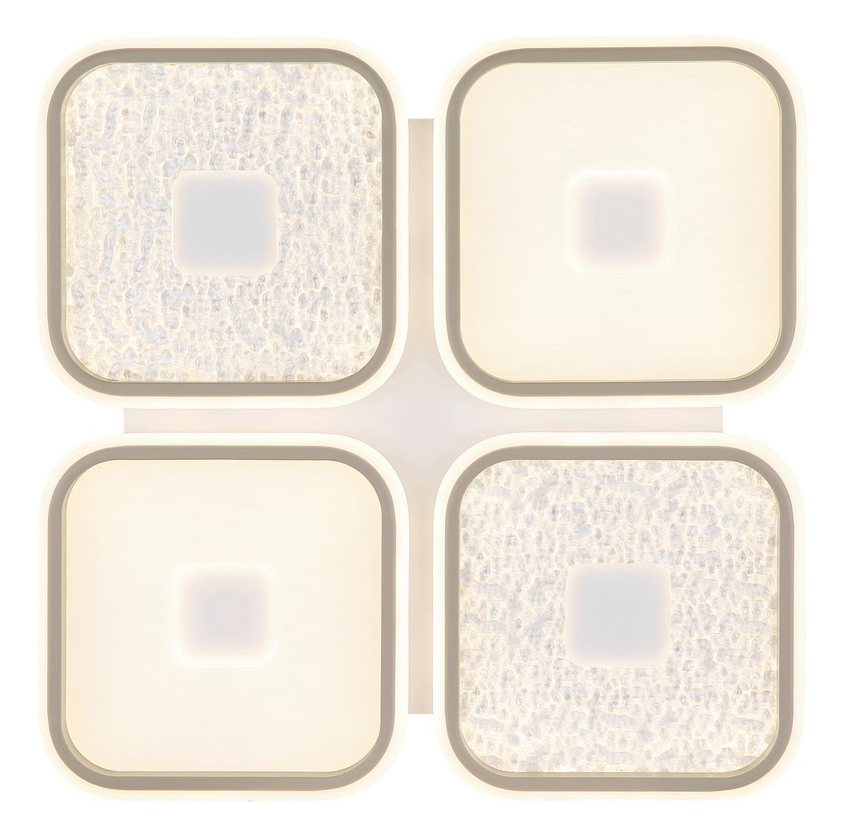 LED-Deckenleuchte Memory-Funktion - Sandfarben/Klar, Design, Kunststoff/Metall (54/54/7,8cm) - Globo