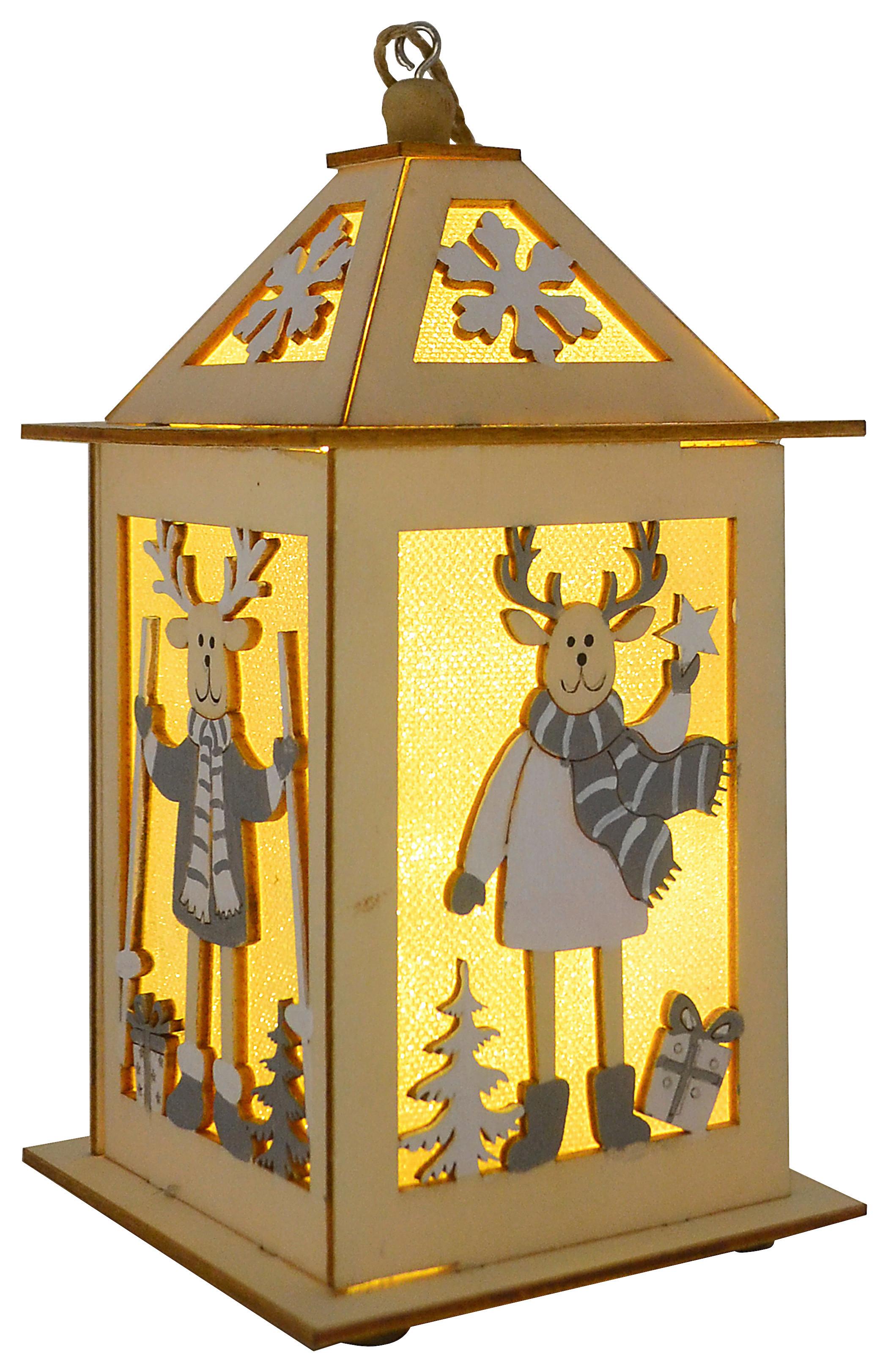 LED dekoračné svietidlo ELCHIN, D/Š/V: 9,2/9,2/19 CM - sivá/biela, Konventionell, drevo - Modern Living