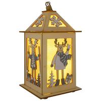 LED dekoračné svietidlo ELCHIN, D/Š/V: 9,2/9,2/19 CM - sivá/biela, Konventionell, drevo - Modern Living