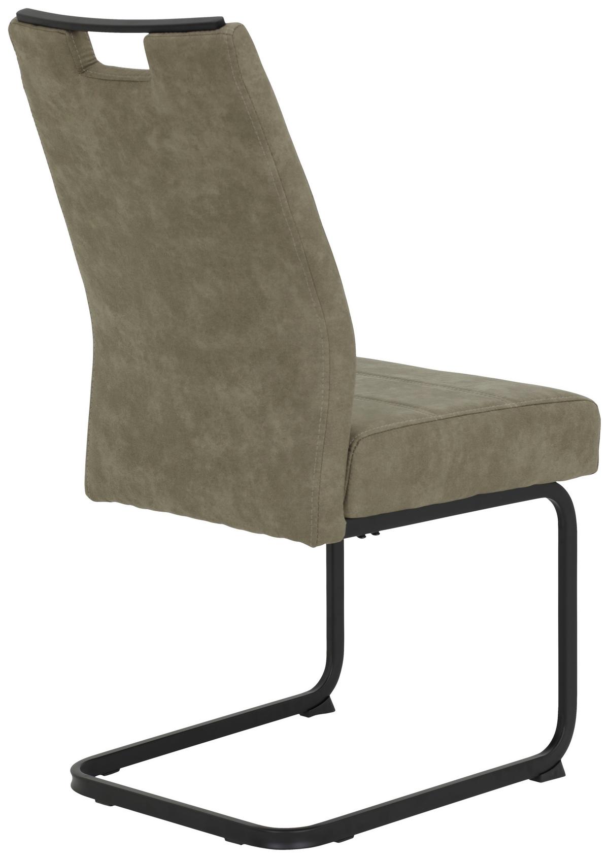 Schwingstuhl Kerstin S Schlammf. Gepolstert 2er-Set - Schlammfarben/Schwarz, MODERN, Textil/Metall (49/100/61cm) - MID.YOU