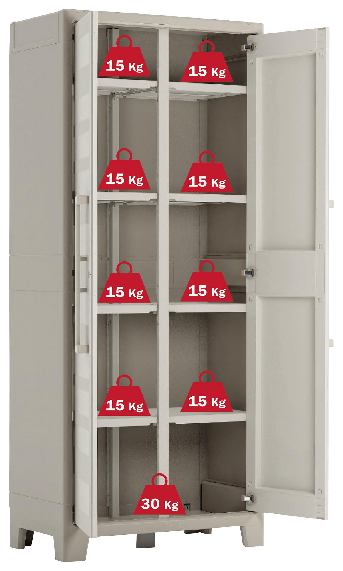 Plastová skriňa GULLIVER MULTISPACE - béžová, Konventionell, plast (80/182/44cm) - Keter