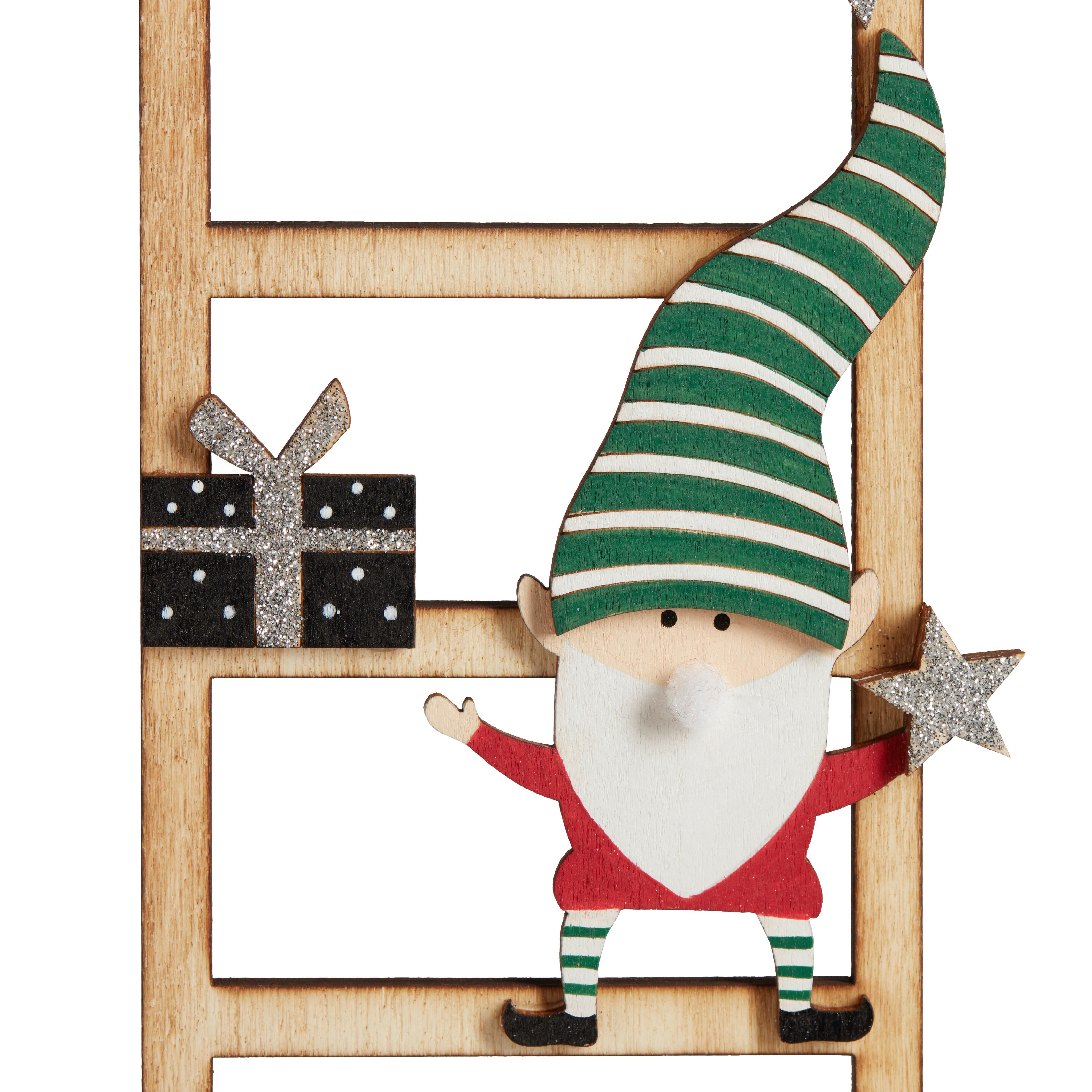 Weihnachtsmann Holz Stehend H: 30 cm - Schwarz/Naturfarben, Basics, Holz (12,1/1,1/30cm) - Luca Bessoni
