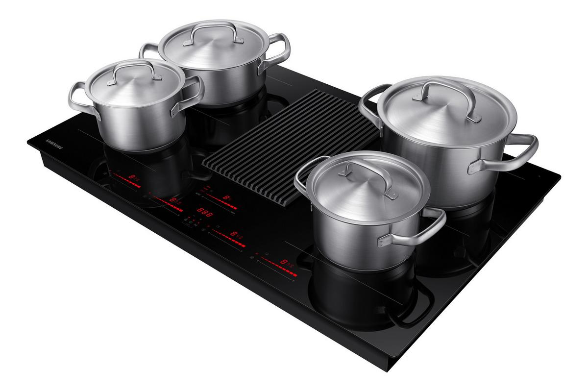 Kochfeld-Dunstabzug-Kombi Nz84t9747vk/Ur - Schwarz, MODERN, Glas/Kunststoff (83/21,1/51,5cm) - Samsung