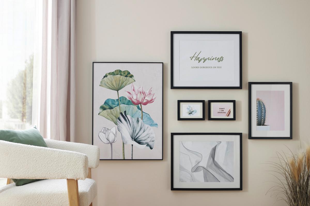 RÁM NA OBRAZY Gitta 18 x 24 cm - čierna, Modern, kompozitné drevo/sklo (18/24cm) - Modern Living