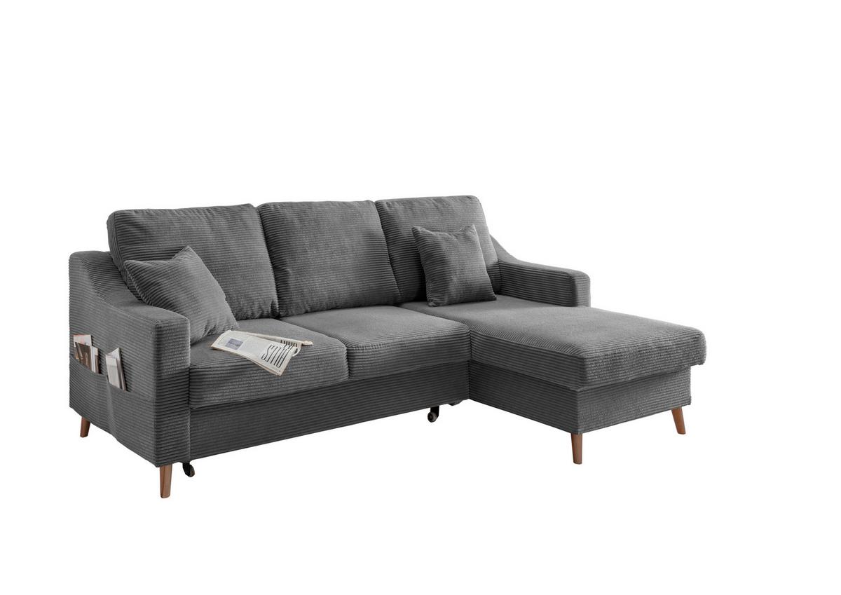 Ecksofa Valentina - Naturfarben/Grau, Design, Textil (228/150cm) - P & B