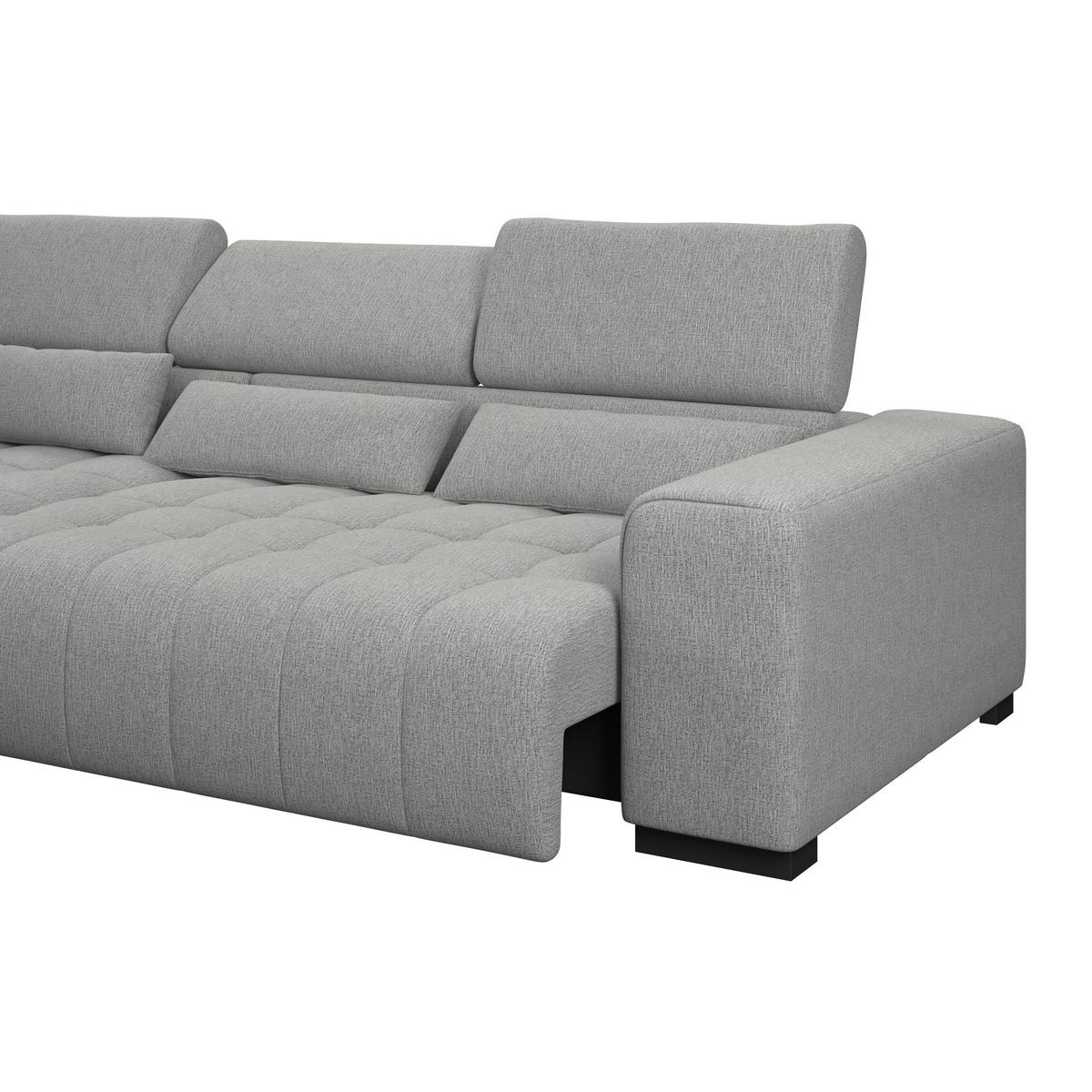 Ecksofa Matera Dunkelgrau S: 226x311cm - Dunkelgrau/Schwarz, Trend, Textil (226/311cm)