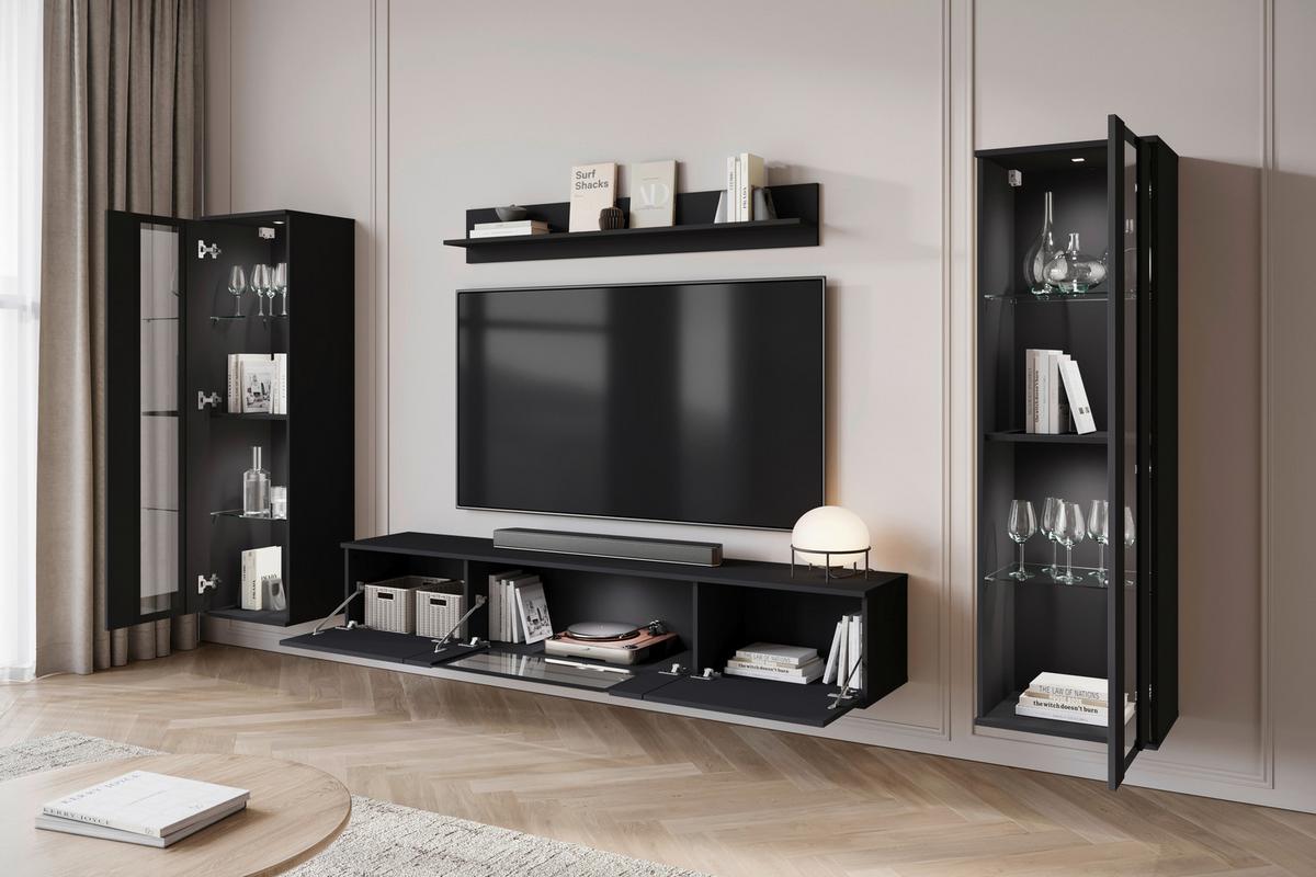 OBÝVACIA STENA CARO - čierna, Trend, kompozitné drevo/plast (262/141,9/33cm) - Livetastic