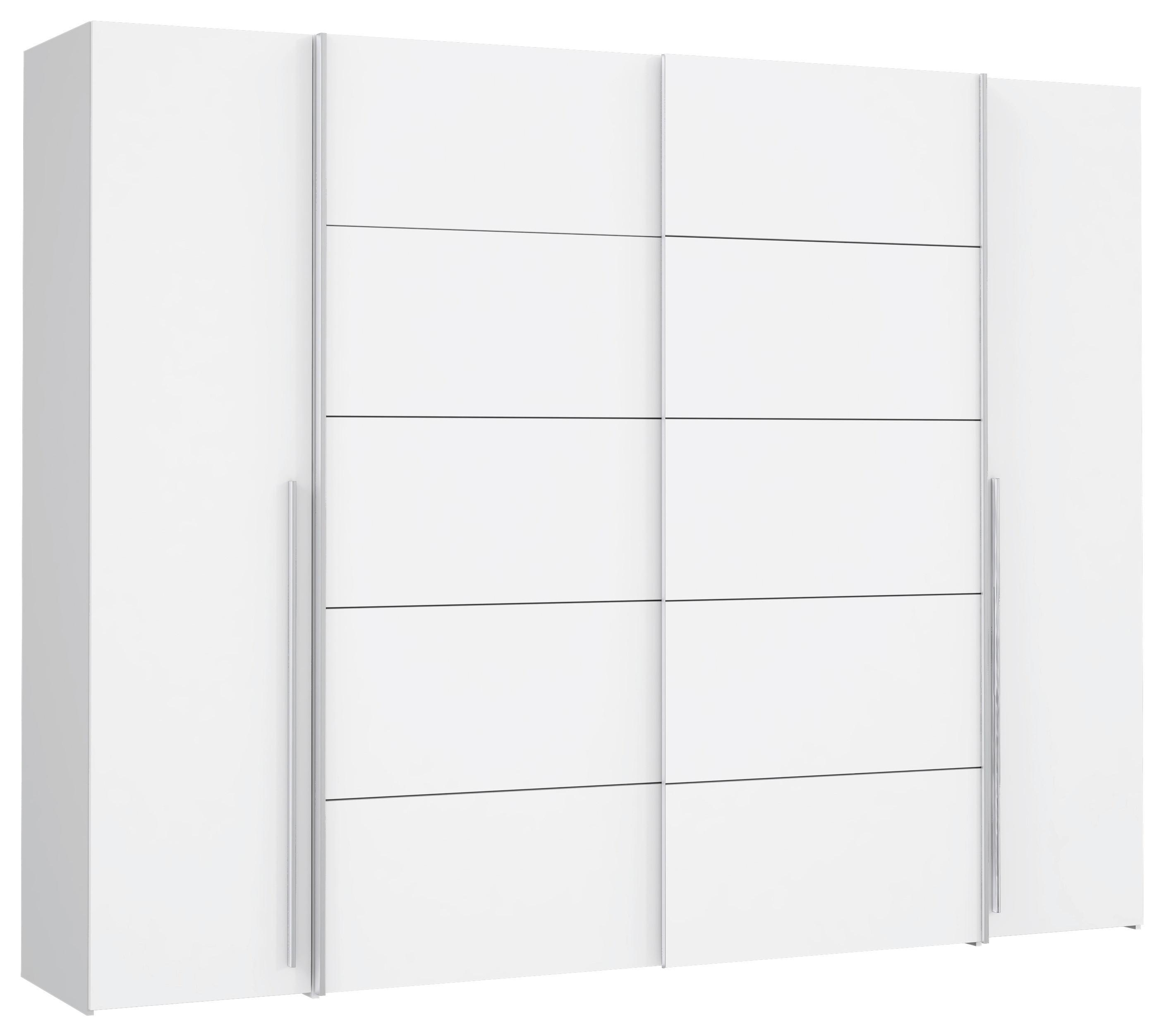 Schwebetürenschrank B: 270 cm Narago Weiß - Weiß, MODERN, Holzwerkstoff/Kunststoff (270/210/61cm) - MID.YOU