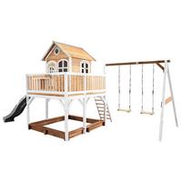 Spielturm A030.153.81 - Braun/Weiß, KONVENTIONELL, Holz (613/291/277cm) - Ambia Garden