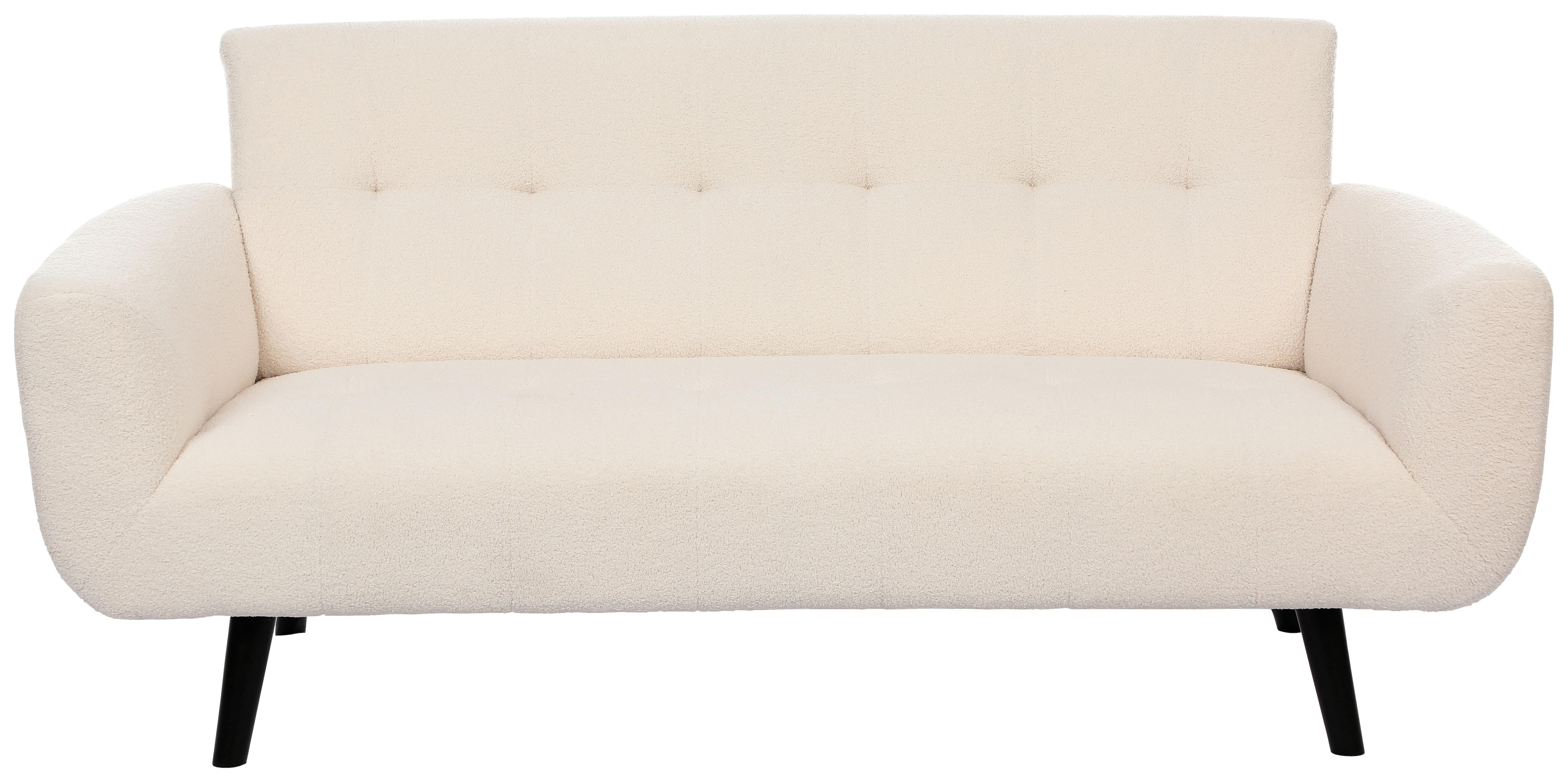 Ecksofa Stockholm Teddy Weiß, B: 183 cm - Schwarz/Weiß, MODERN, Holz/Textil (183/82/82cm)
