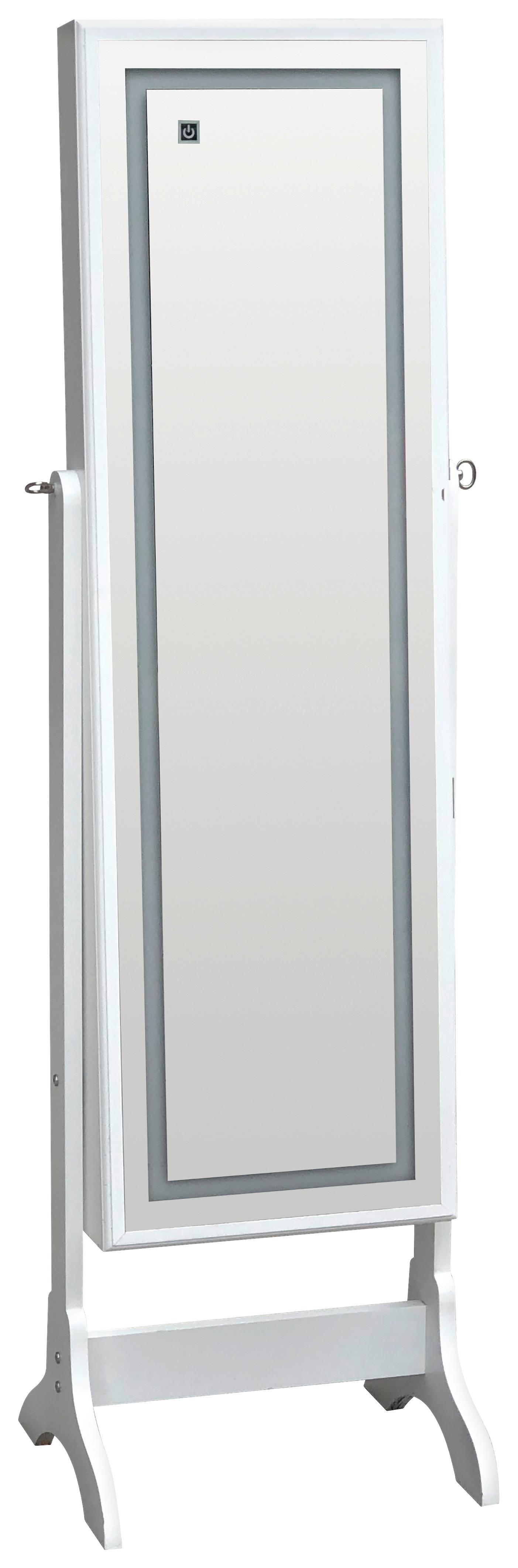 Ékszeres Szekrény Miri - fehér, Modern, faalapú anyag/Üveg (41/148/37cm)
