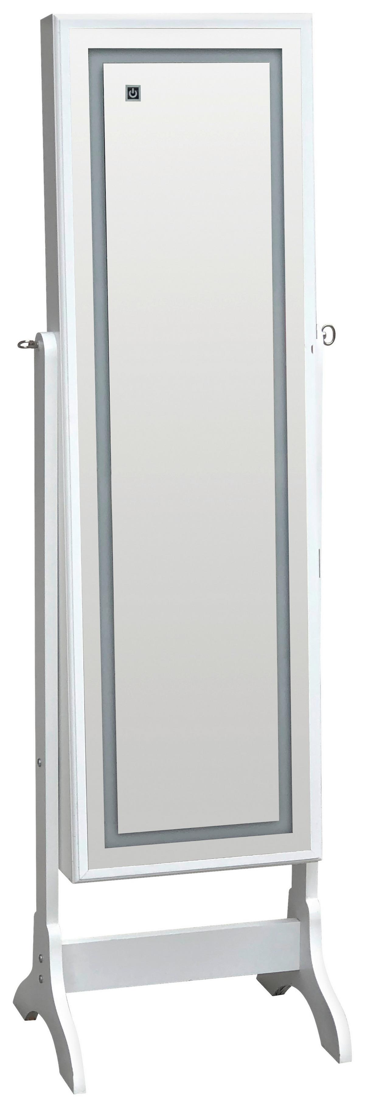 Ékszeres Szekrény Miri - fehér, Modern, faalapú anyag/Üveg (41/148/37cm)