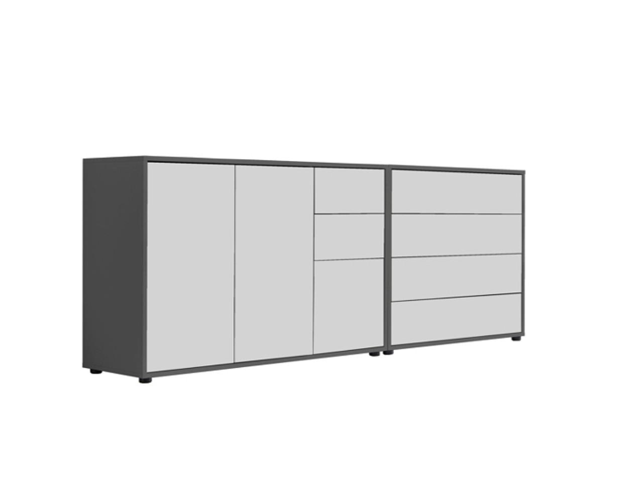 Sideboard Mailand Anthrazit/Weiß B: 184,5cm