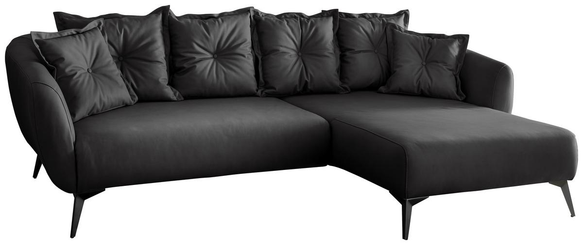 Ecksofa Baggio Schwarz S: 277x162 cm - Schwarz, MODERN, Textil (277/162cm) - Livetastic