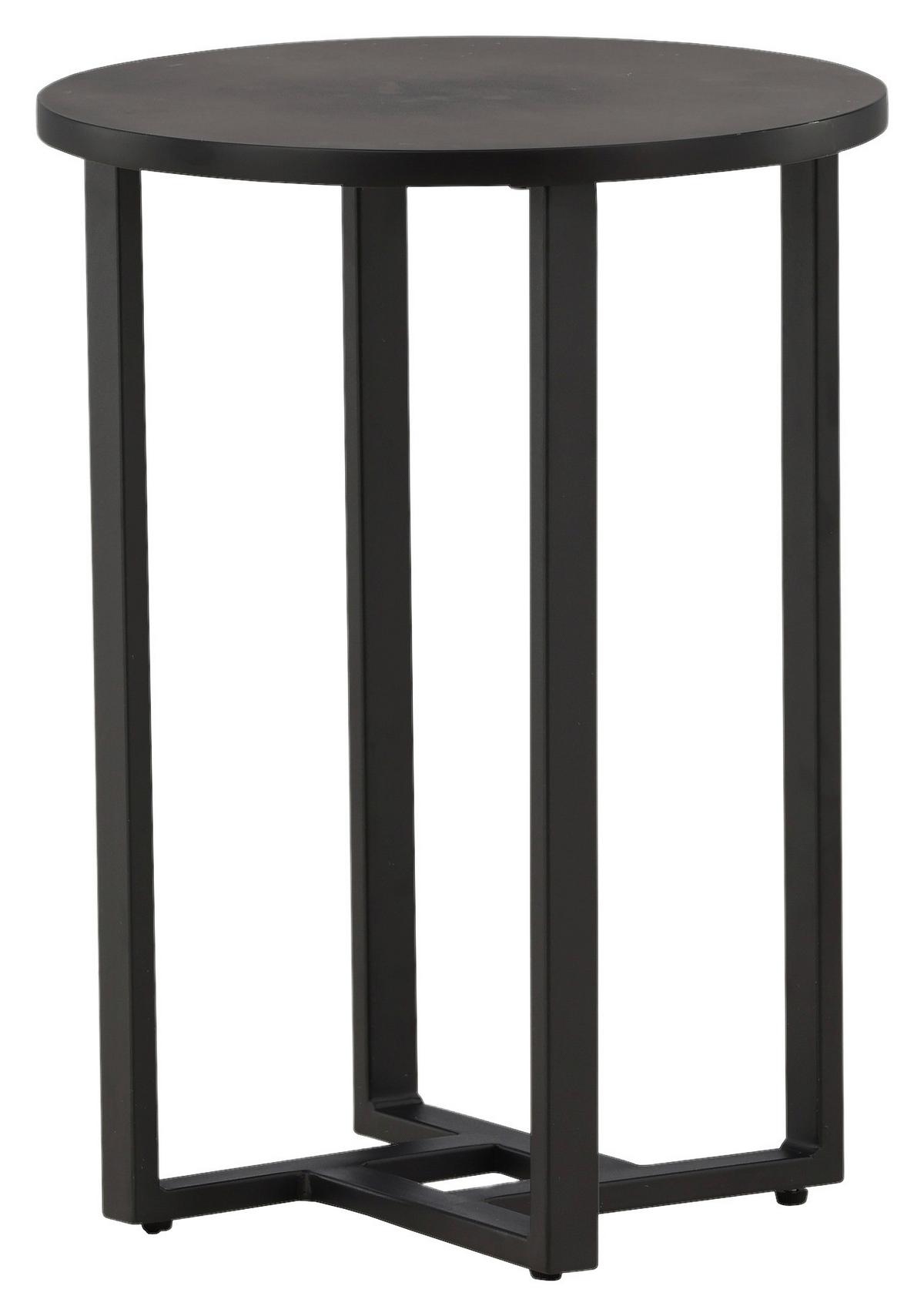 Couchtisch Lawton - Schwarz, Design, Holzwerkstoff/Metall (40/40/55cm) - Livetastic