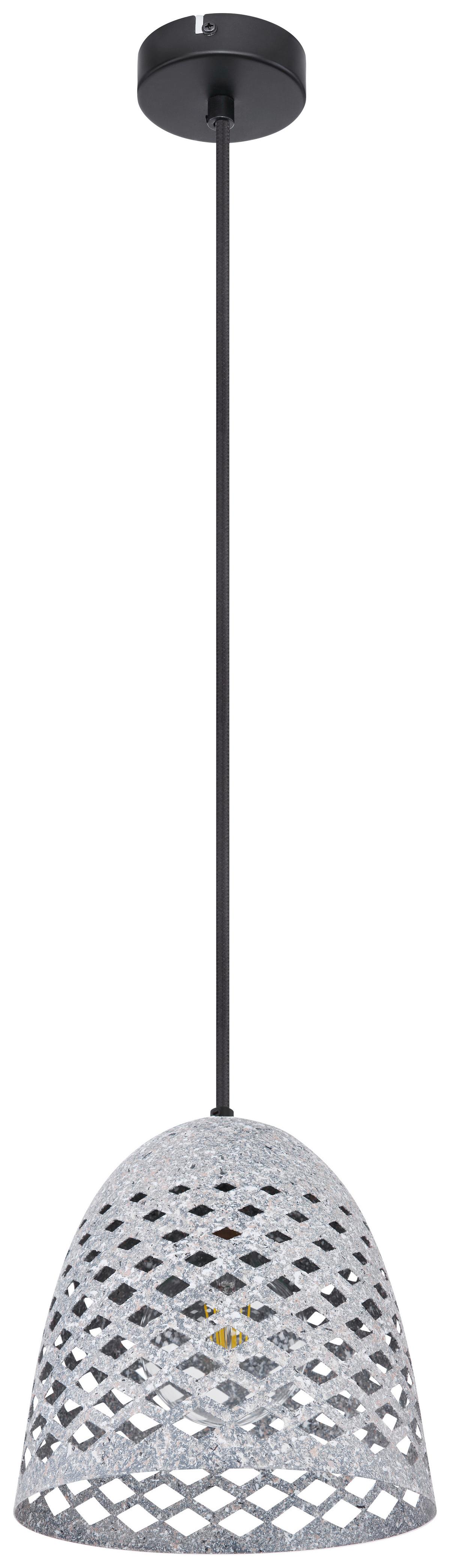 Hängeleuchte Vision H: 120 Cm 1-Flammig, Schwarz/grau - Schwarz/Grau, Basics, Textil/Metall (20/120cm) - Globo